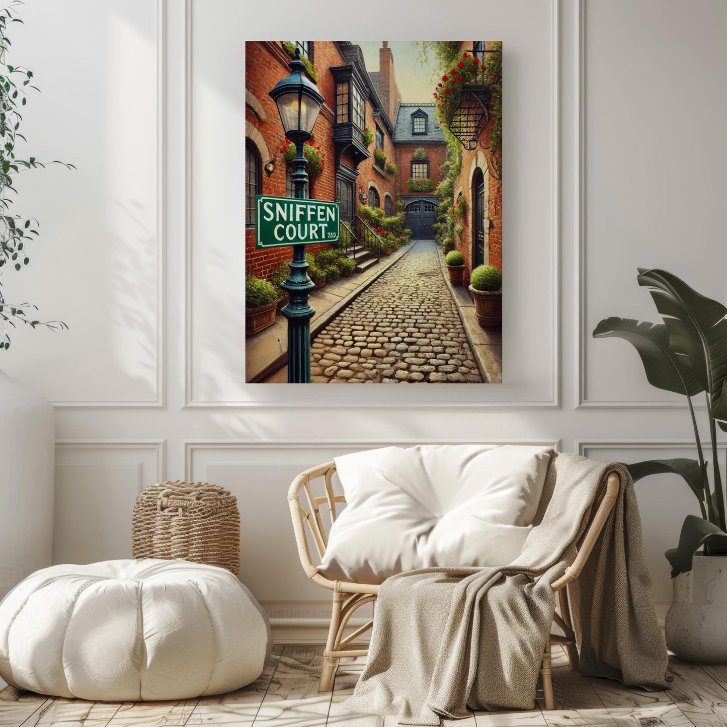 Sniffen Court Wall Art Print - New York City Travel Poster, Murray Hill Home Decor, Unique Housewarming Gift, NY Travel Wall Decor