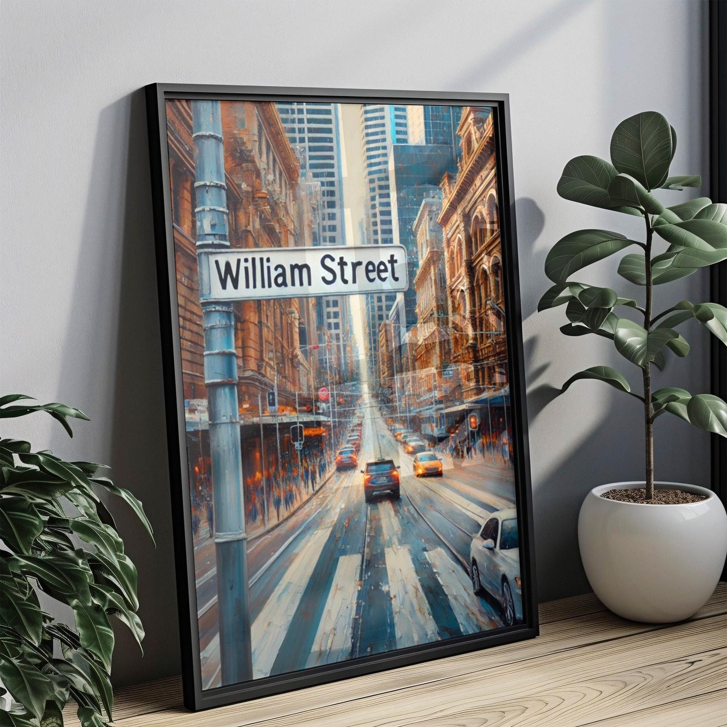 Street Print William St Wall Art - Sydney Travel Poster, Australian Decor, Housewarming Gift, Modern Urban Art, Cityscape Print