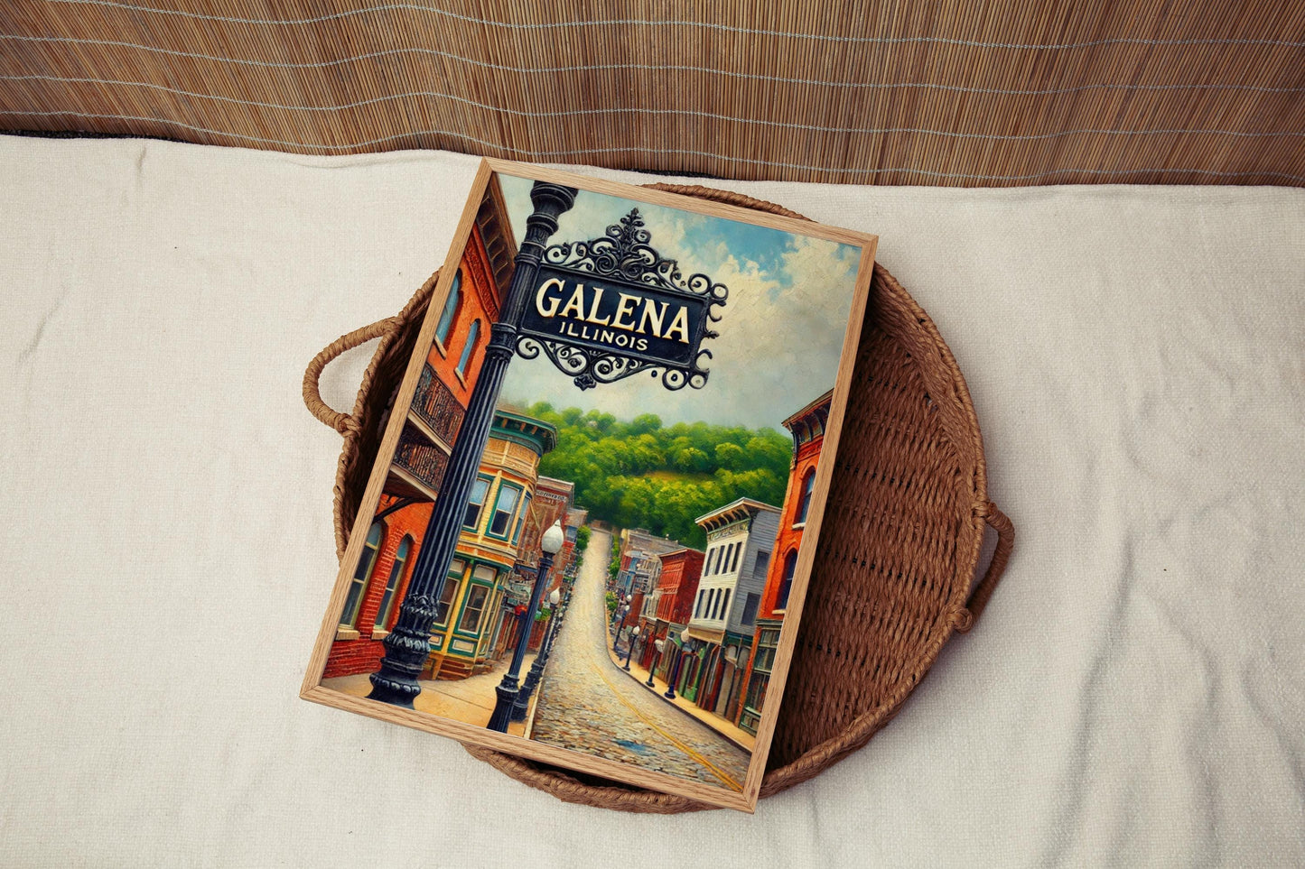 Illinois Galena Wall Art Print - Travel Poster, Housewarming Gift, American USA Artwork, Illinois Travel Decor, Unique State Map Gift
