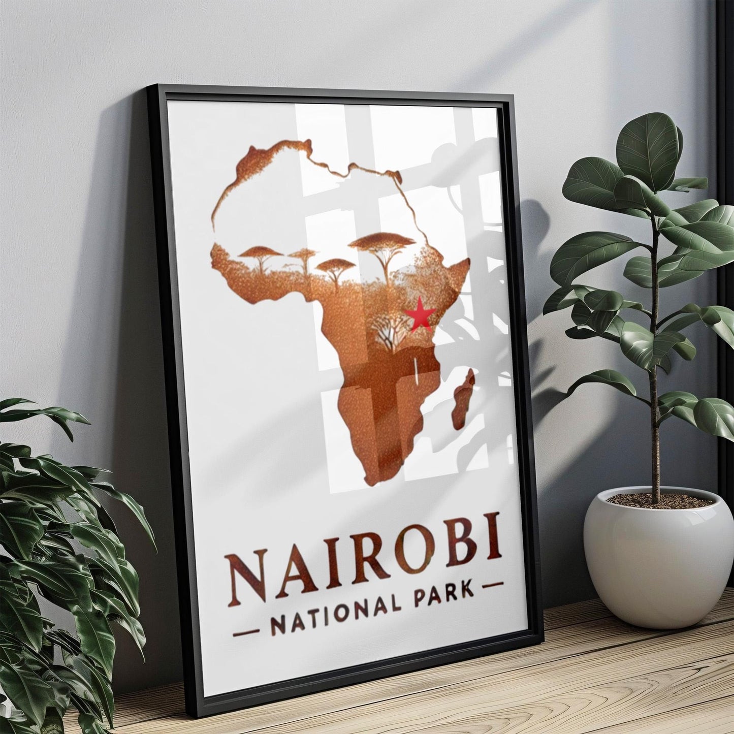 Nairobi National Park Wall Art - Kenya Safari Print, Africa Travel Decor, Housewarming Gift, Wildlife Home Artwork