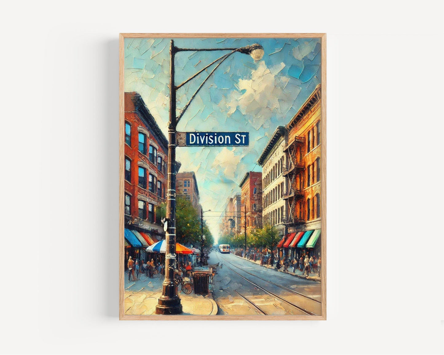 Division Street Wall Art Chicago Print Illinois City Travel Poster Personalized Gift Souvenir State Art Decor