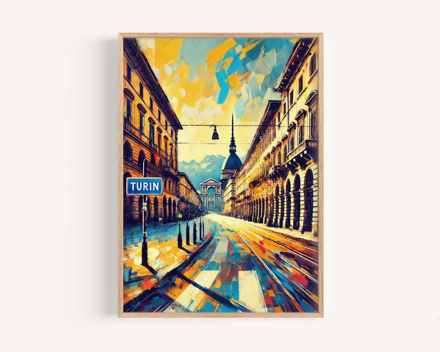 Turin Art: Italian Travel Wall Art Print, European Cityscape Poster, Housewarming & Italy Gift, Modern Turin Artwork for Home Decor