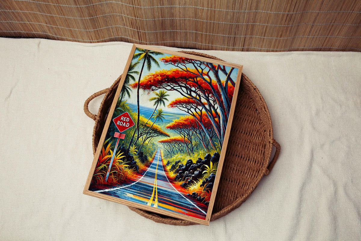Red Road Print Decor - Puna, Hawaii, USA