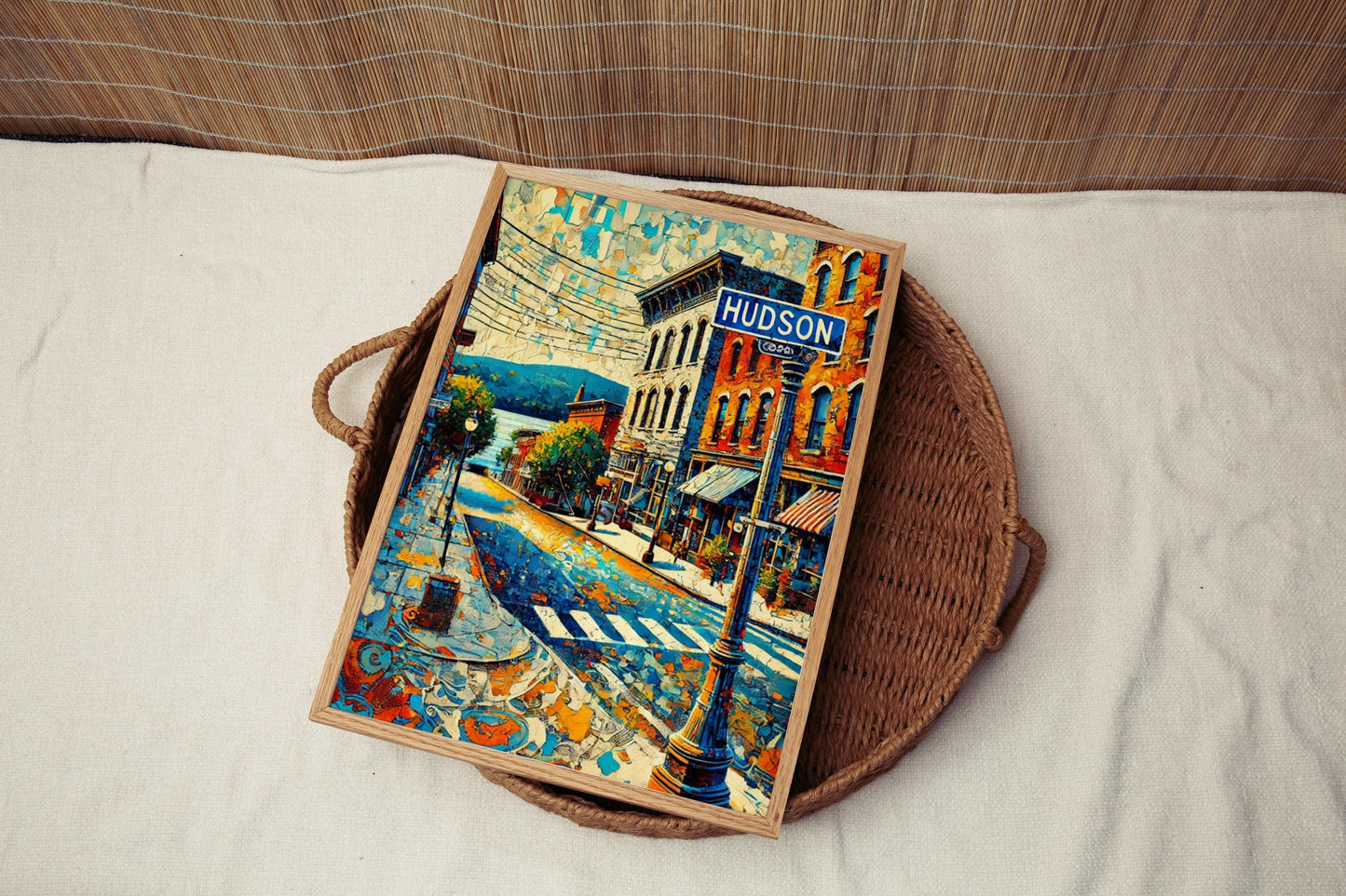 New York Hudson Wall Art Print - Travel Poster & Souvenir Gift, USA Home Decor, New York City Housewarming Artwork