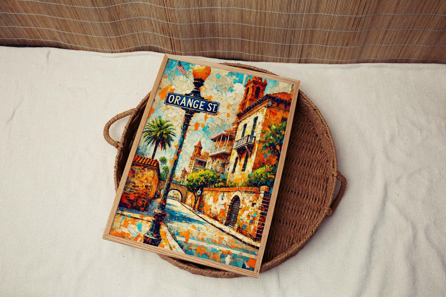 Orange St Print - St Augustine Wall Art, Florida Travel Poster, Orange Street Decor, Housewarming Gift, FL Art, Coastal Home Print