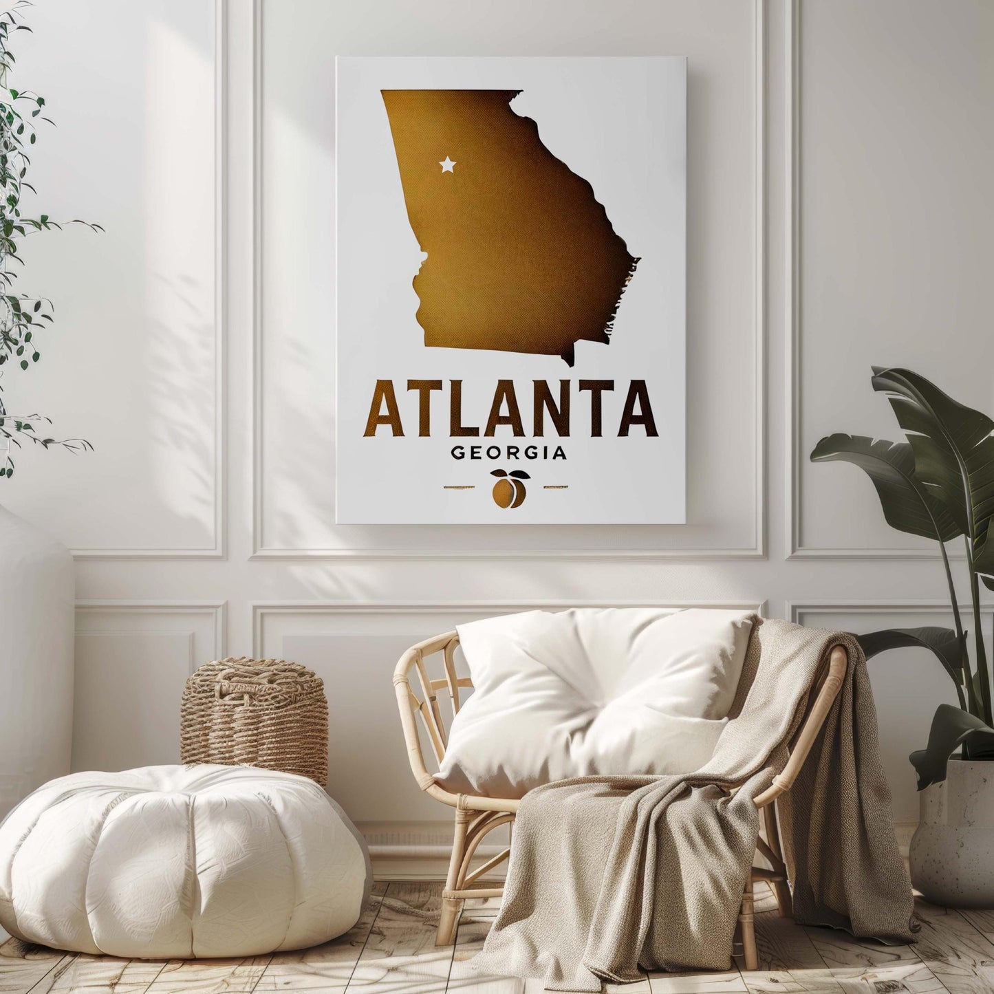 Atlanta Print - Modern Atlanta Wall Art, Georgia Gift, Travel Decor, College Dorm Room, Housewarming & Home Decoration
