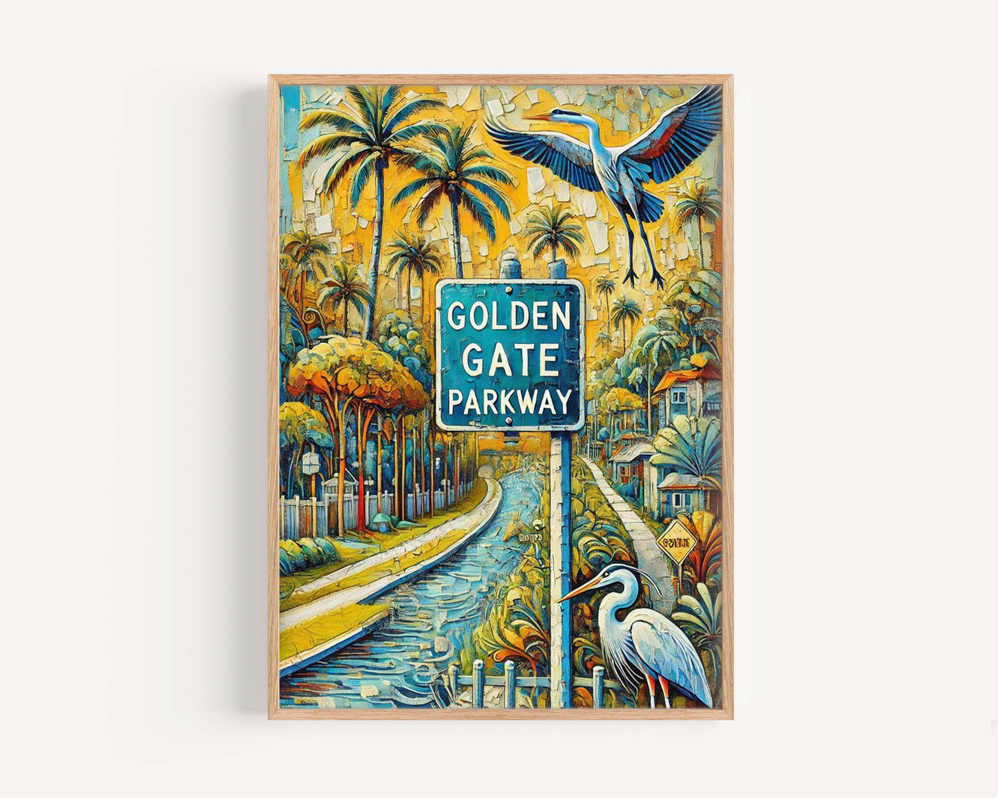 Golden Gate Parkway Wall Art - Naples Florida Travel Print, FL Poster, Housewarming Gift, Coastal Home Decor