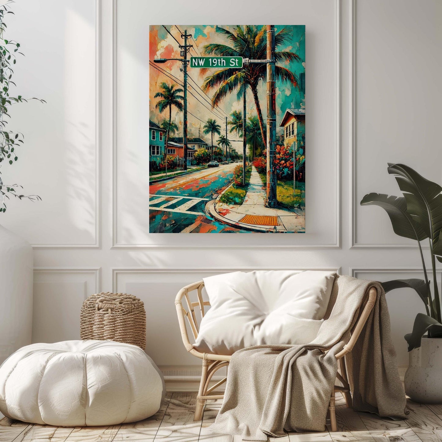 NW 19th St Print - Fort Lauderdale Wall Art, Florida Travel Poster, Housewarming & Florida Gift, Coastal Home Decor