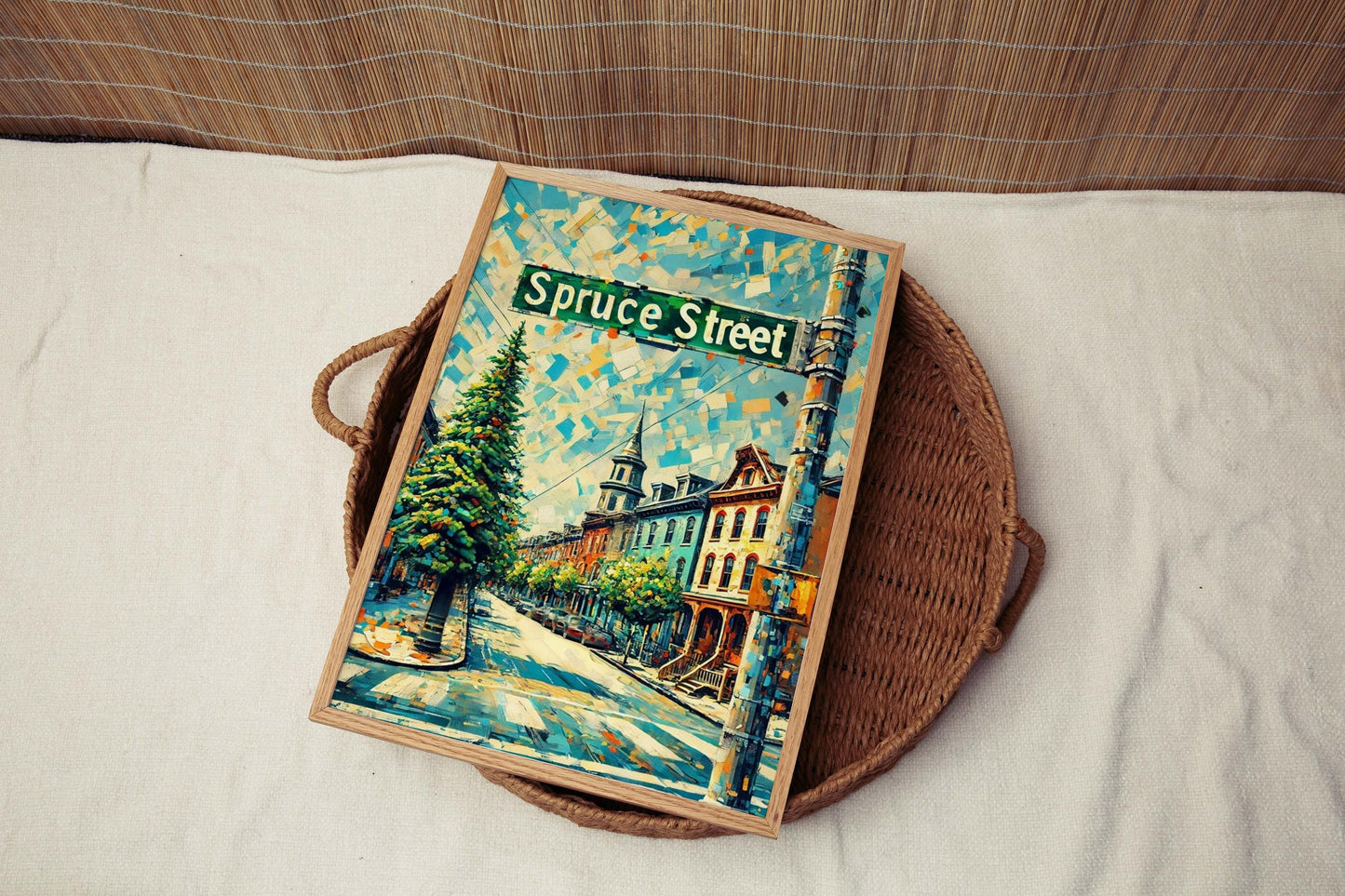 Spruce St Print Philadelphia Wall Art, Travel Poster, Philly Gift, Pennsylvania Artwork, Housewarming Decor, Spruce Street Map Illustration