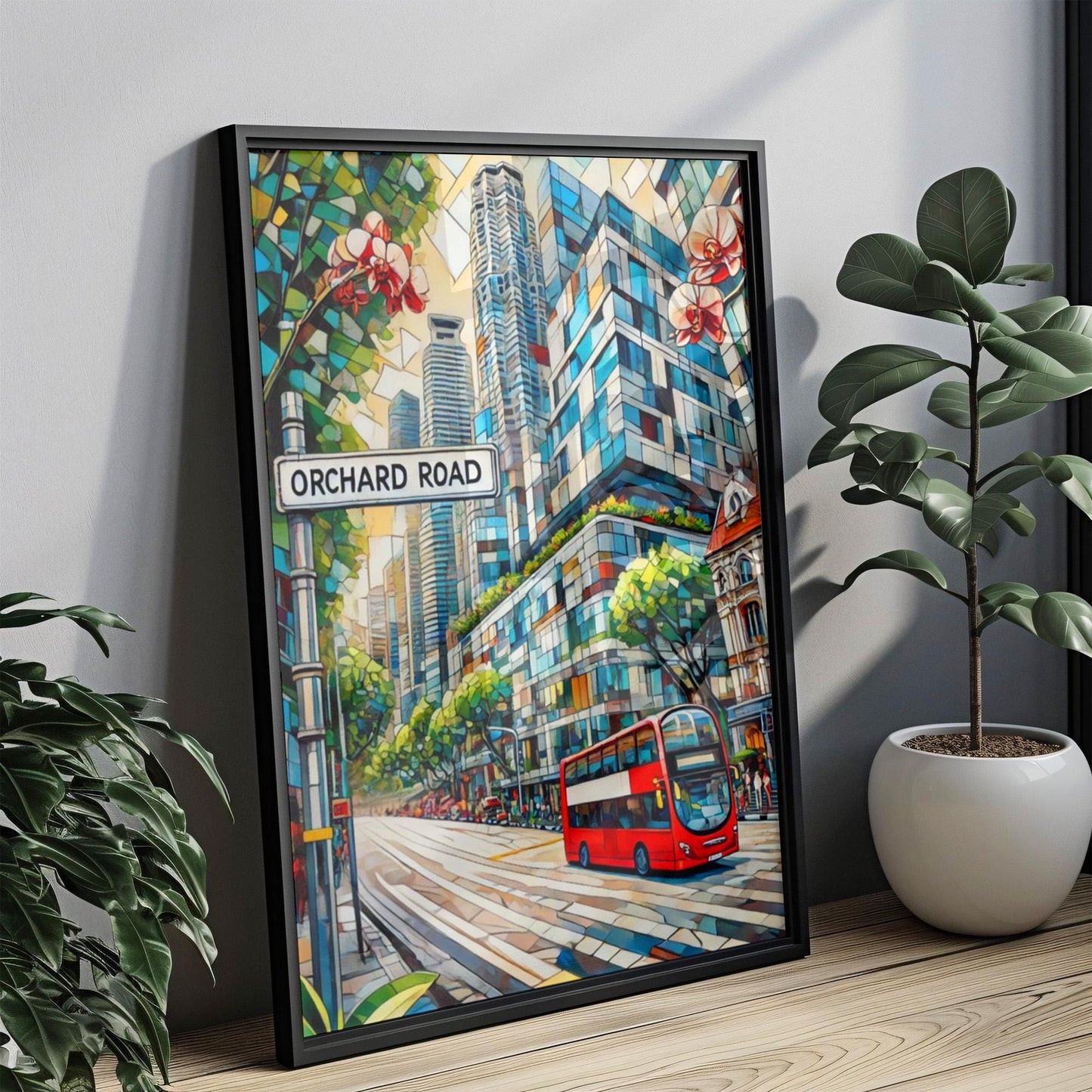 Singapore Orchard Rd Wall Art Print – Travel Poster, Asian Decor, Housewarming Gift, Modern Singapore Art, Unique Travel Home Decor
