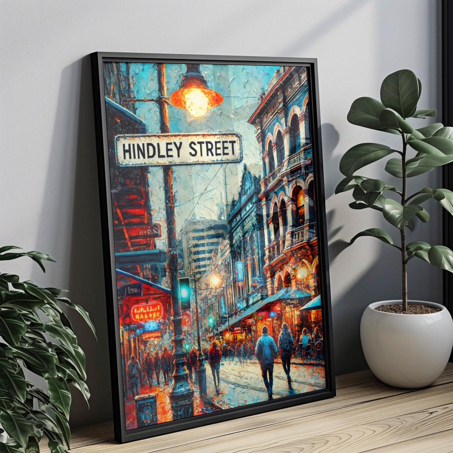 Adelaide Hindley Street Wall Art Print – Travel Poster, Australia Decor, Housewarming & Gift Idea, Adelaide City Artwork