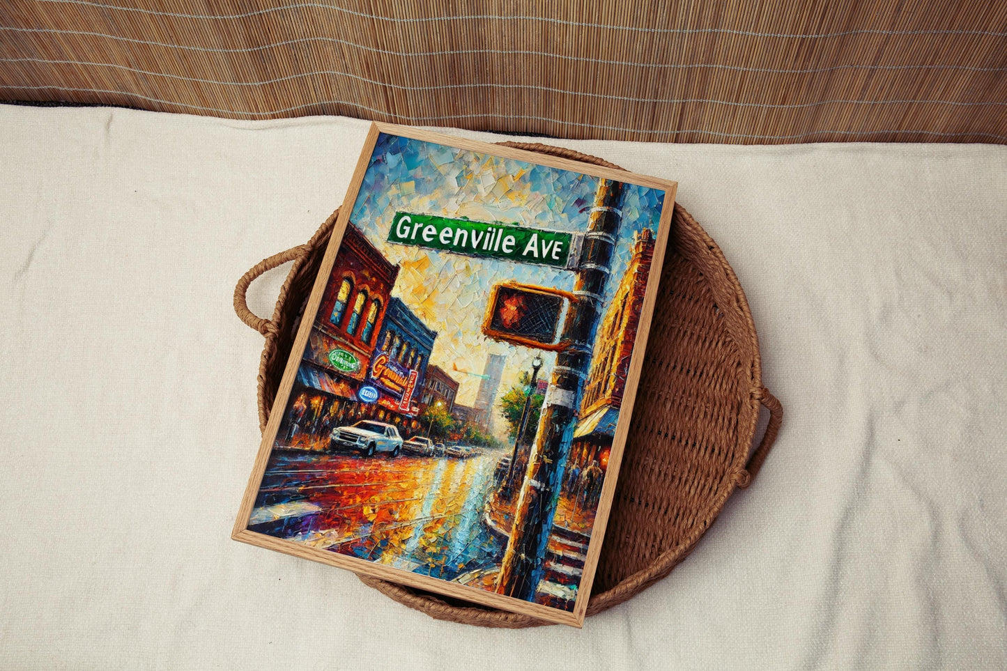 Texas Greenville Ave Wall Art Print – Dallas Travel Poster, Texas Gift & Housewarming Artwork for Home Decor