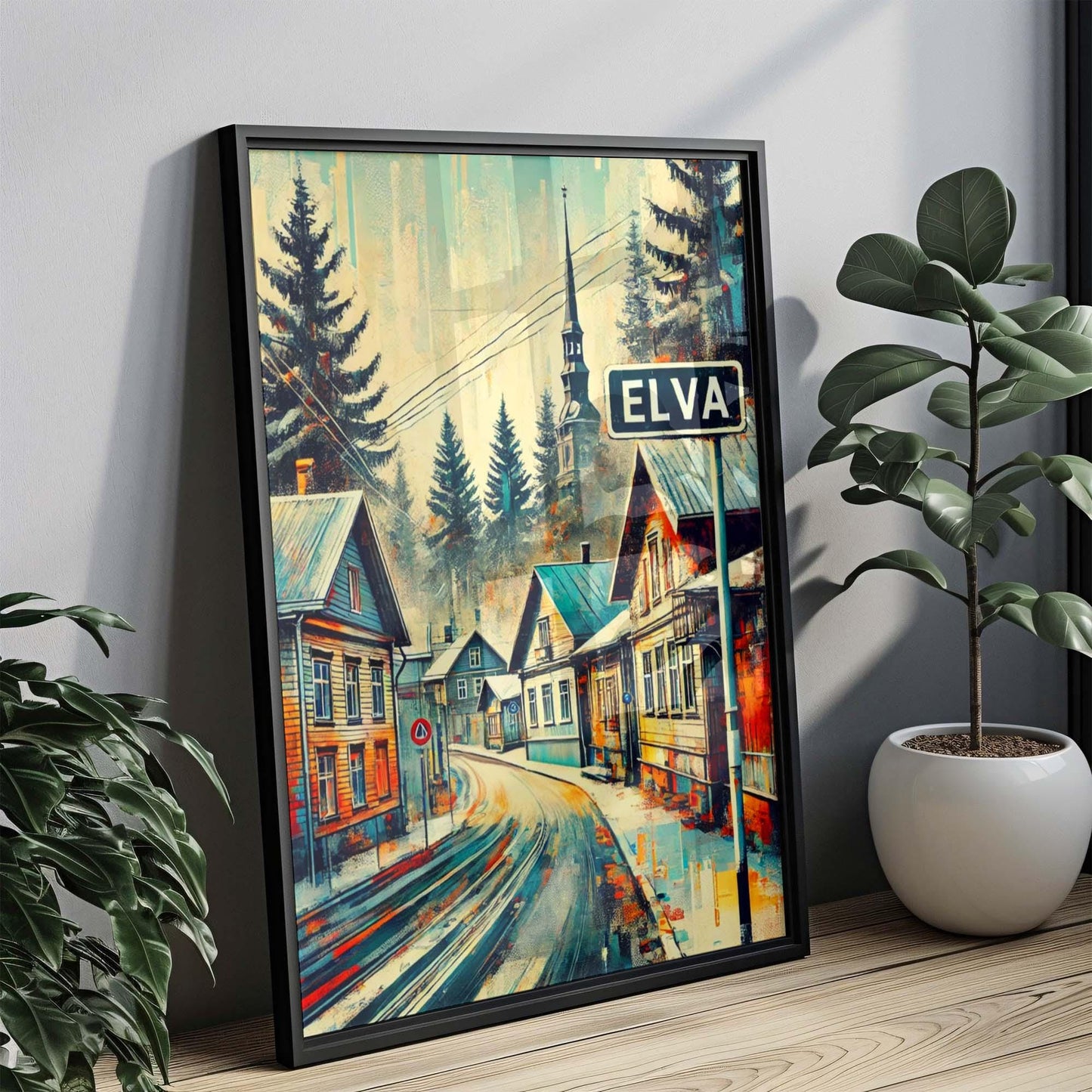 Elva Art Print - Estonia City Travel Poster, European Wall Art, Housewarming Gift, Elva Travel Artwork, Modern Home Decor