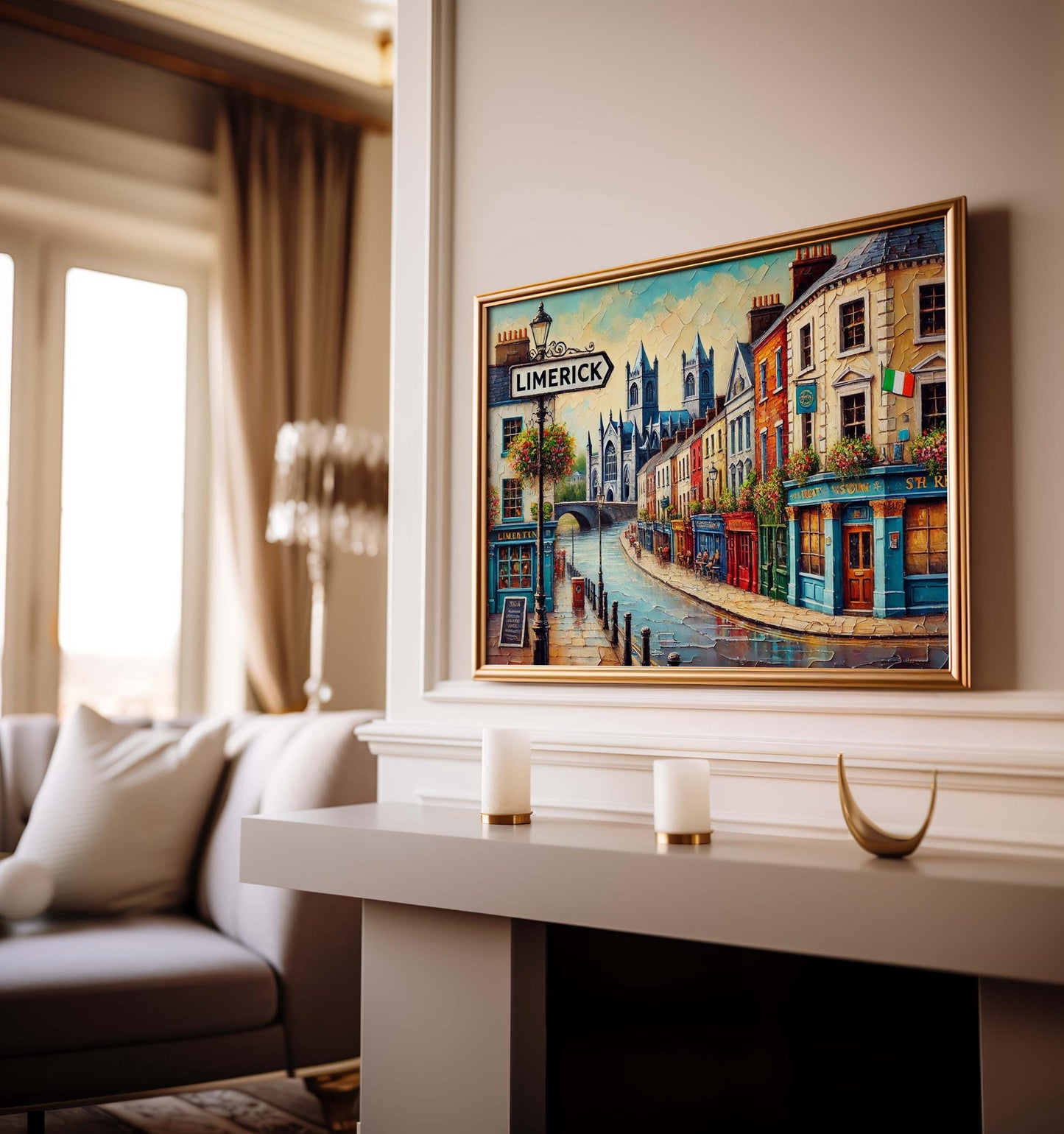 Limerick Art Print - Ireland Travel Poster, City Wall Art, Housewarming Gift, European Artwork, Irish Home Decor, Limerick Wall Decor