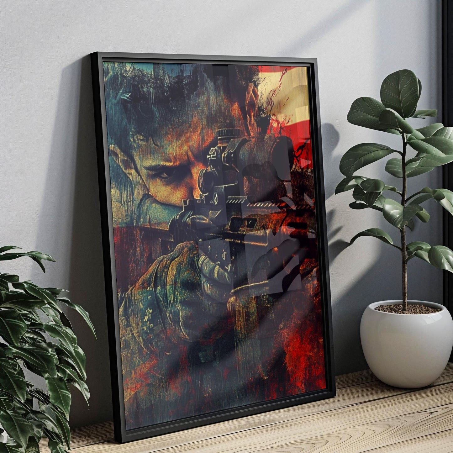 American Sniper Art Print | Abstract USA Patriotic Wall Art | United States Independence Home Decor Poster