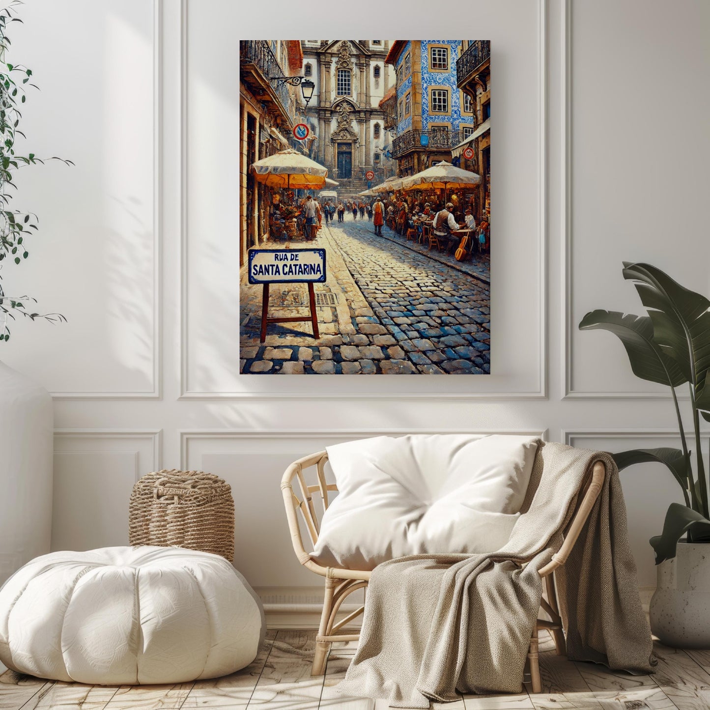 Santa Catarina Street Wall Art, Porto Print, Portugal Travel Poster, European Cityscape, Gift for Travelers, Home Wall Decor, Personalized