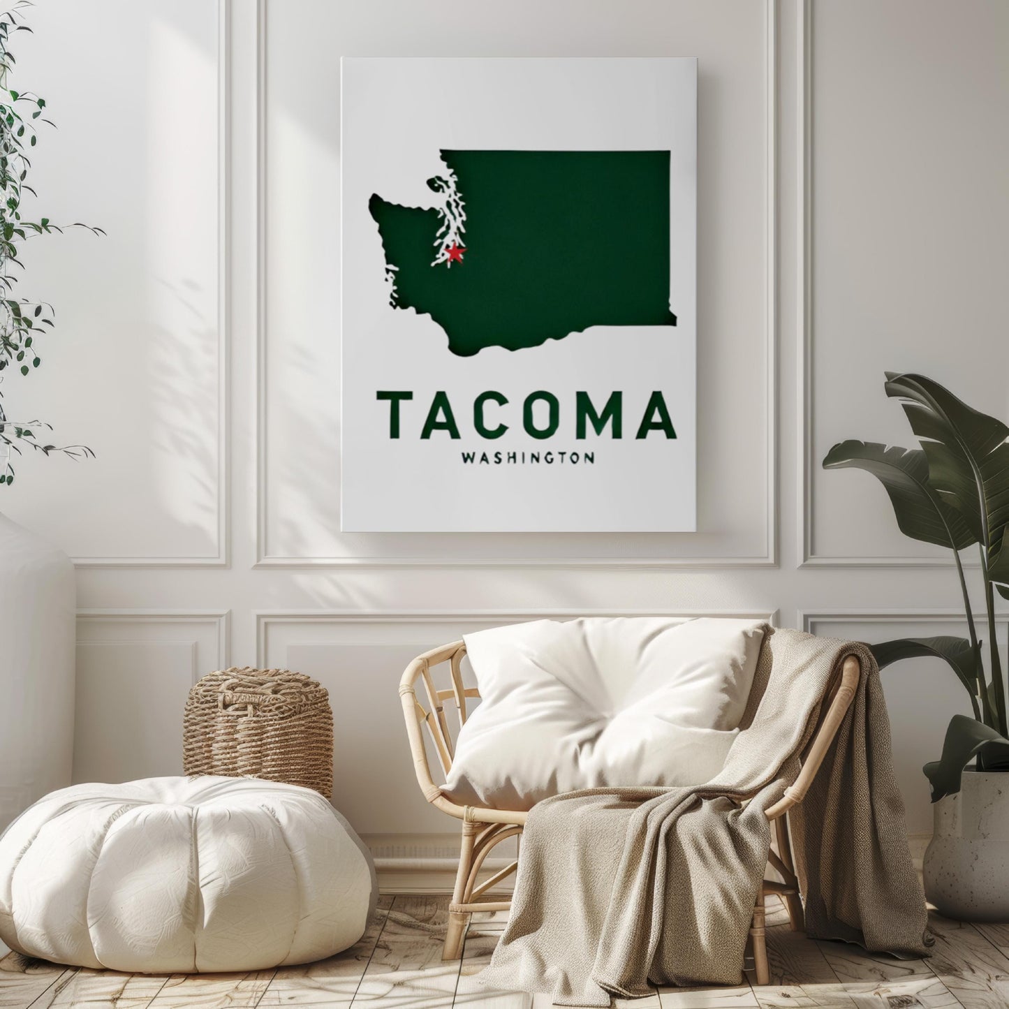 Tacoma Wall Art Print - Washington Travel Decor, WA Gift, Housewarming & College Room Decoration