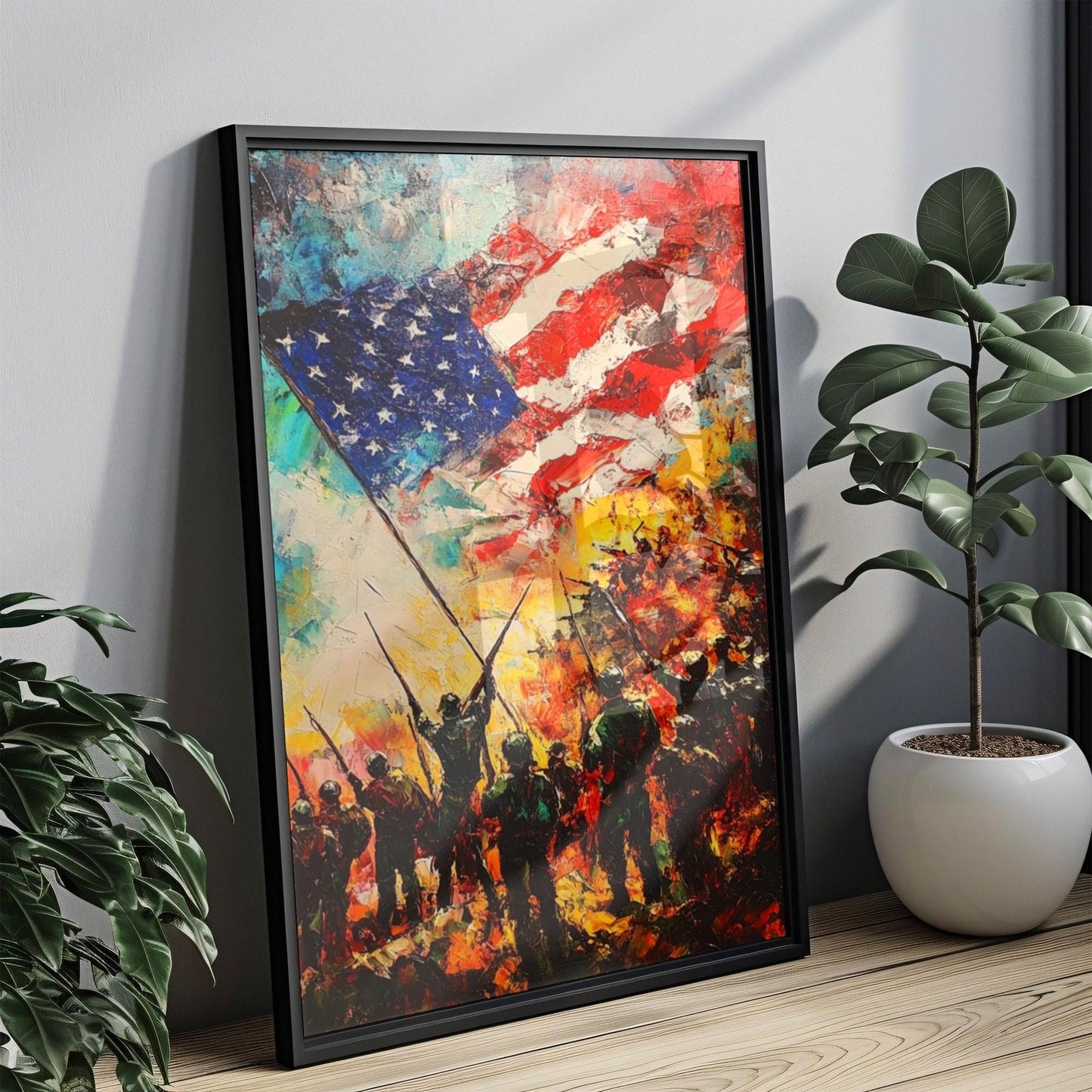 American War Art Abstract USA Wall Art Patriotic United States Independence Poster Home Decor