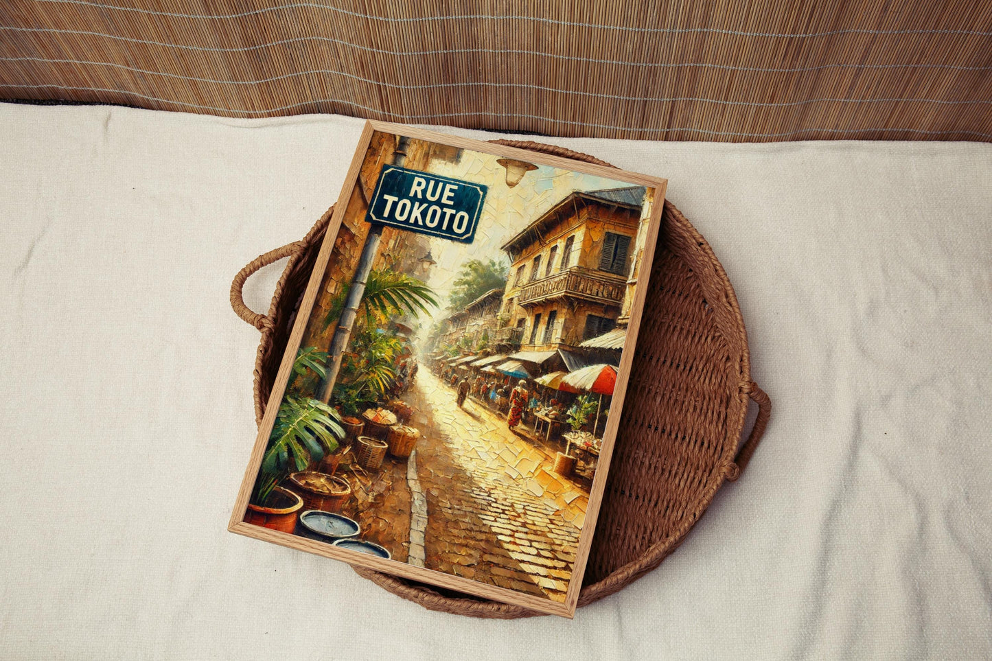 Rue Tokoto Wall Art, Douala Street Scene Print, Cameroon Artwork, Travel Poster, Cityscape Decor, Housewarming Gift