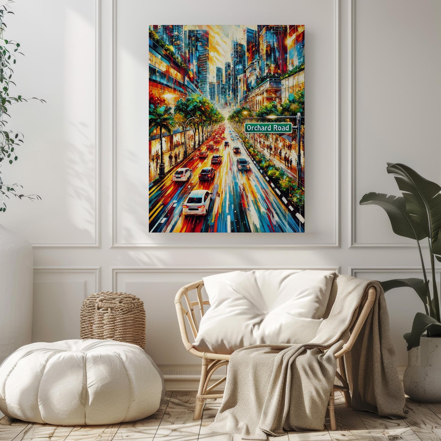 Orchard Road Wall Art Singapore Print Travel Poster Asian Home Decor Housewarming Gift Wall Decor