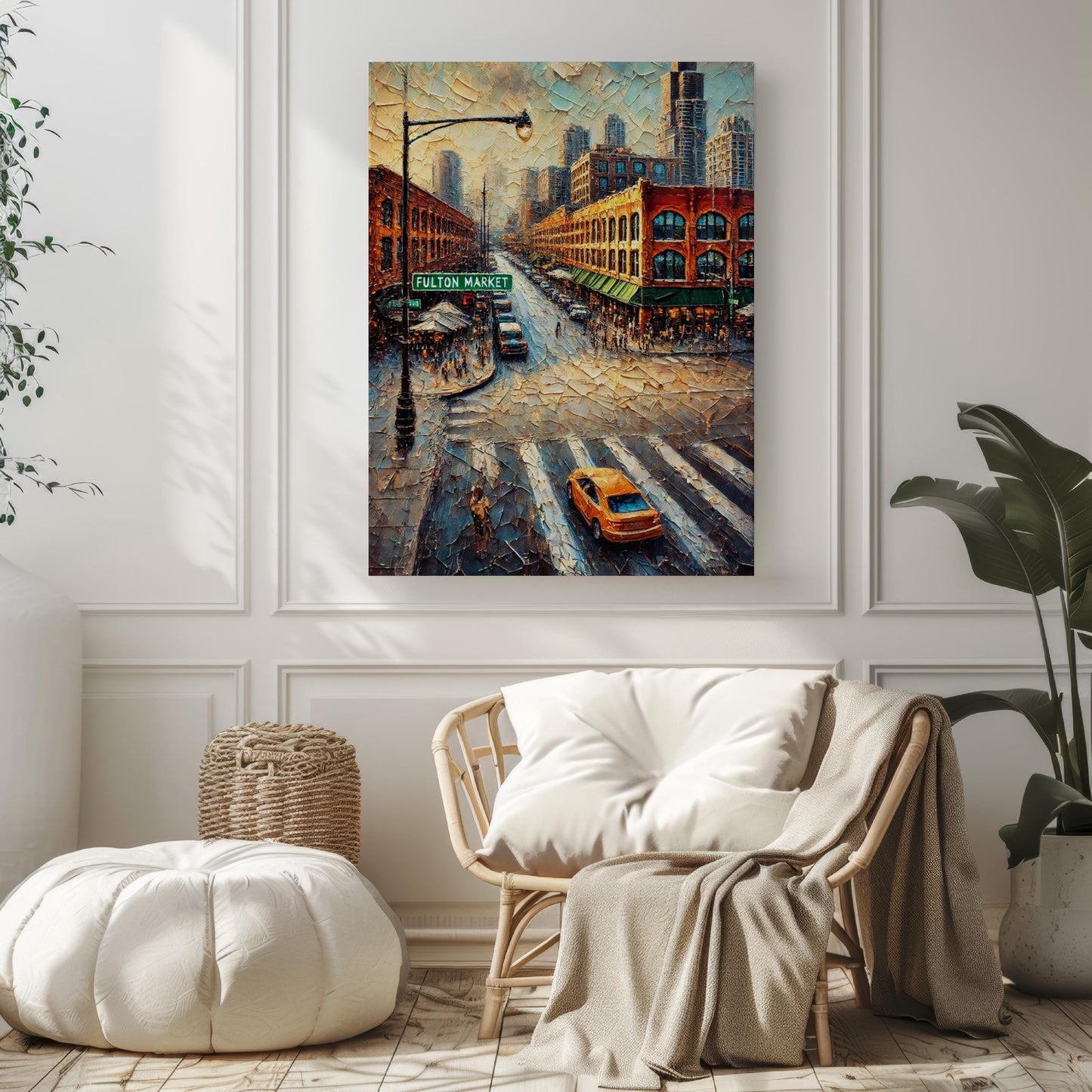 Wall Art Fulton Market Chicago Print, Travel Poster Illinois Artwork, Housewarming & Gift Decor