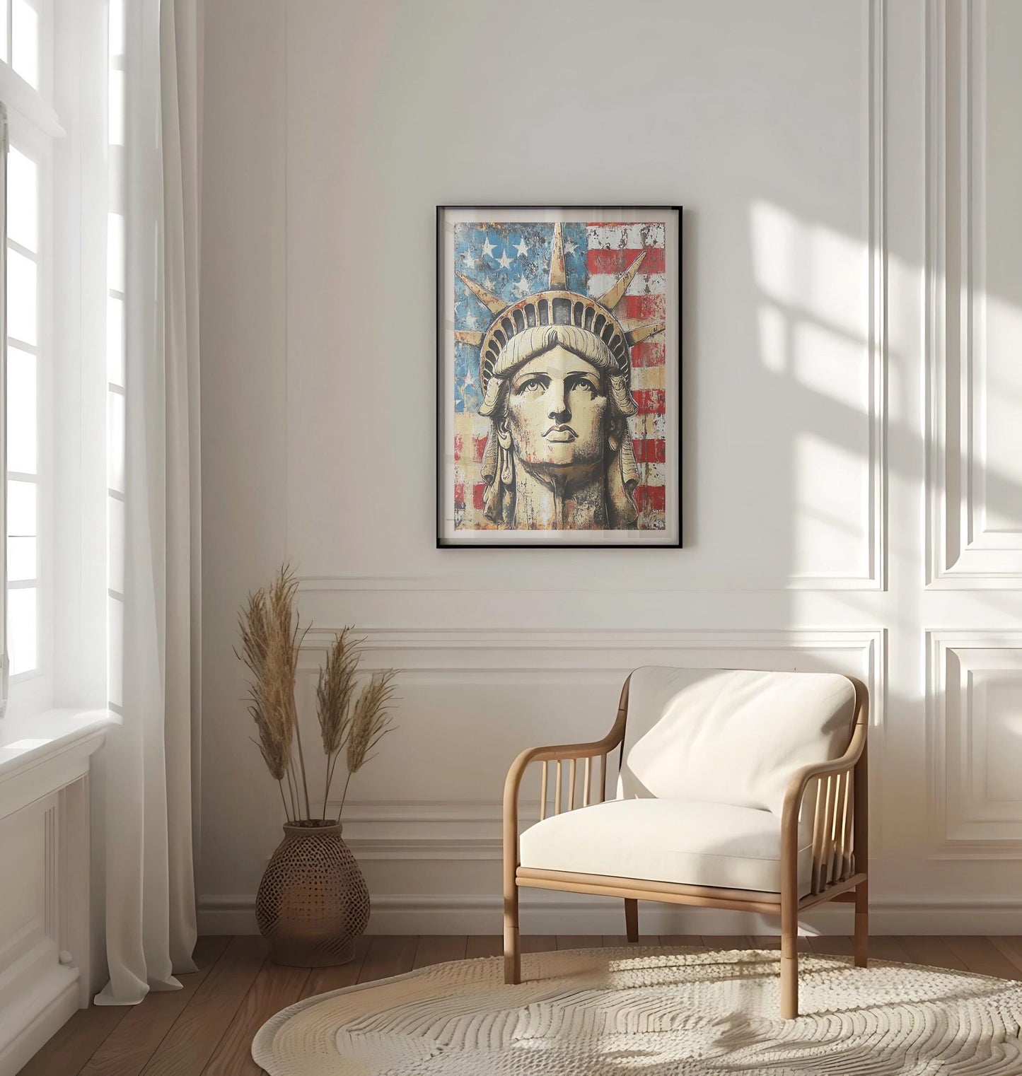 American Statue Abstract USA Wall Art Patriotic United States Independence Poster Home Decor