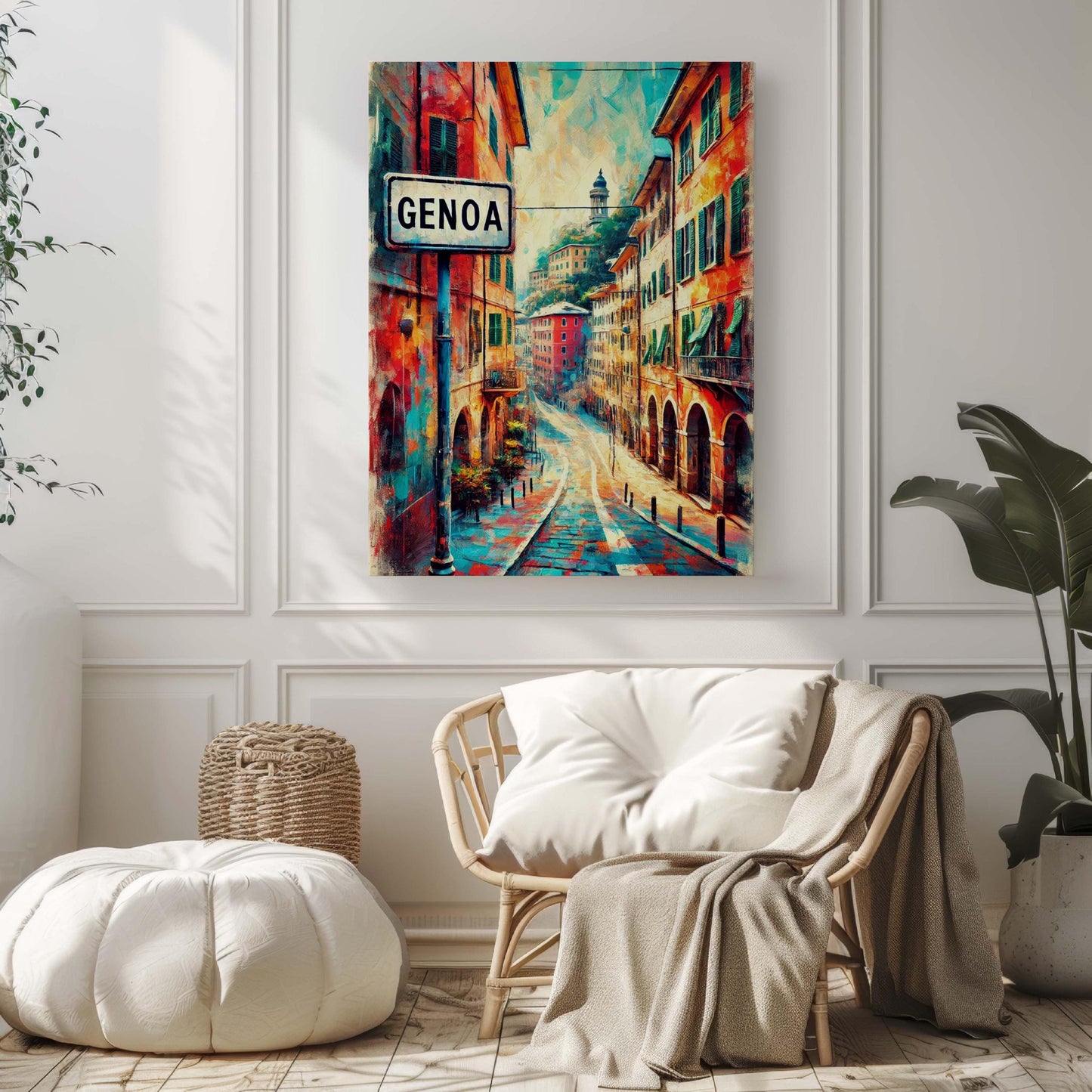 Genoa Art Print - Italian Wall Art Travel Poster, European City Map, Housewarming & Italy Gift, Genoa Artwork for Home Decor
