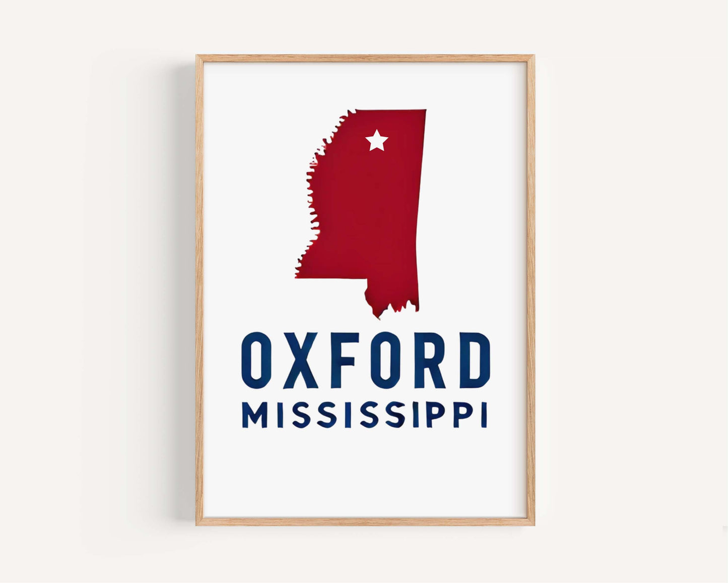 Oxford Print Mississippi Wall Art, Oxford Travel Decor, College Gift, Housewarming, MS Artwork, Southern Home Decoration