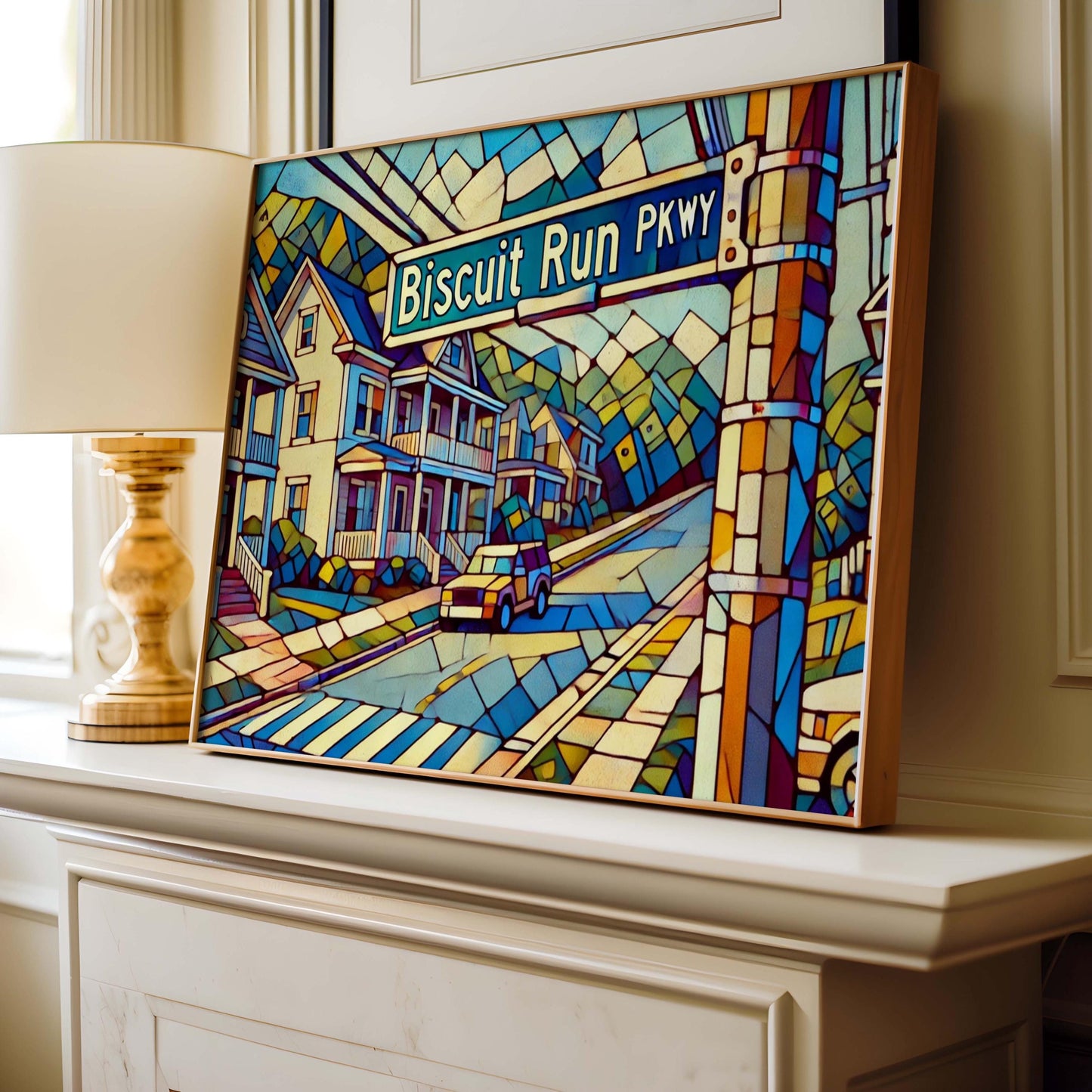 Biscuit Run Parkway Wall Art Print, Charlottesville VA Travel Poster, Virginia Gift, Housewarming Decor, Scenic Map Artwork