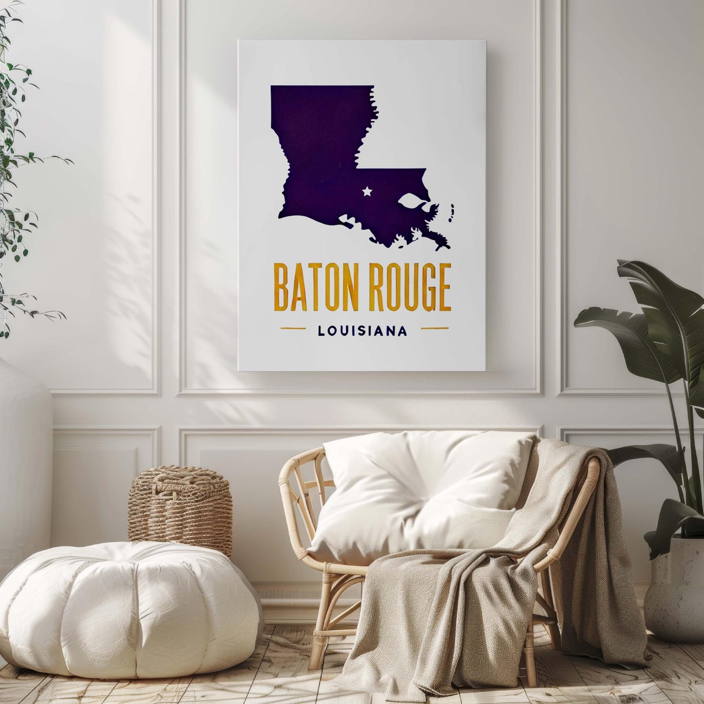 Baton Rouge Print | Louisiana Wall Art for Home Decor, Travel Gift & College Room, Housewarming Present