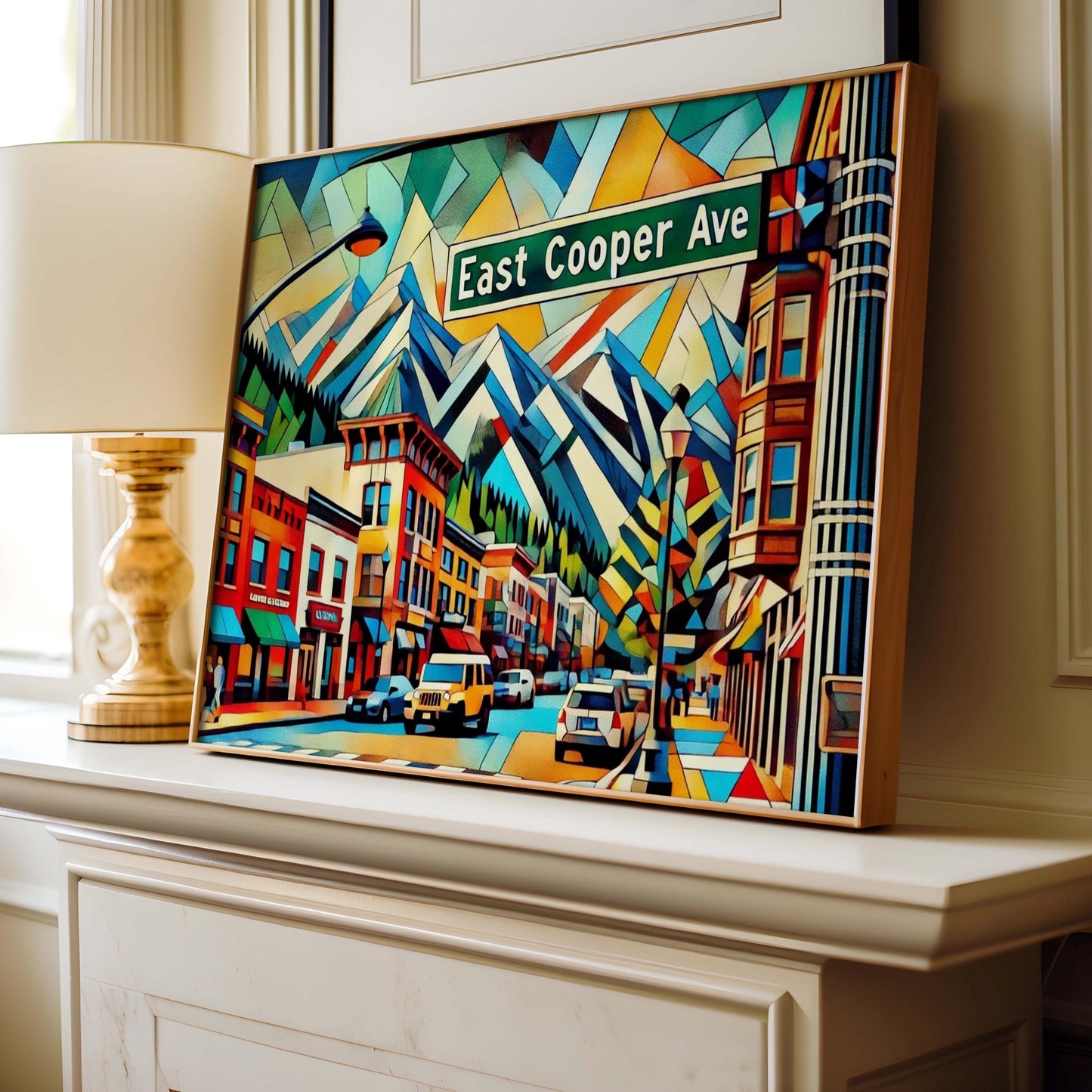 East Cooper Avenue Wall Art Print - Aspen Travel Poster, Colorado Gift, Housewarming Decor, Mountain Landscape Art, Modern Travel Print
