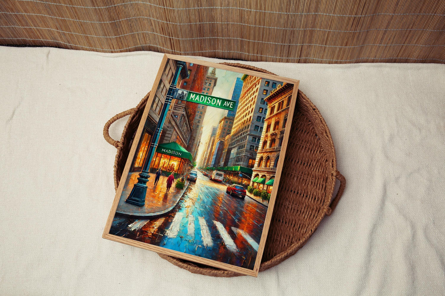 Manhattan Madison Ave Wall Art, New York Travel Print & Poster, Manhattan Artwork, Housewarming Gift, NYC Decor, Modern Cityscape Print