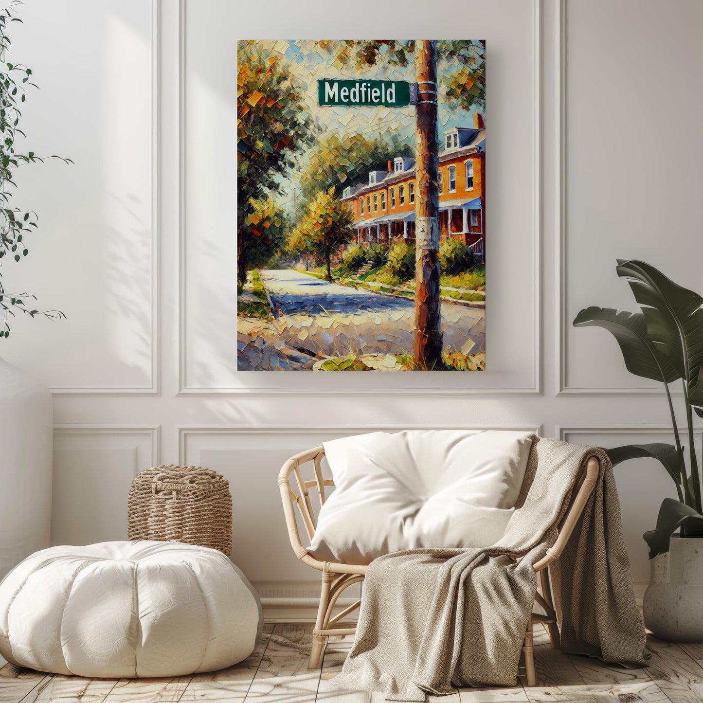 Medfield Massachusetts Wall Art Print, Quaint Townscape, Home Décor, Housewarming Gift, Fine Art Poster, Urban Street Sign, Vintage Style