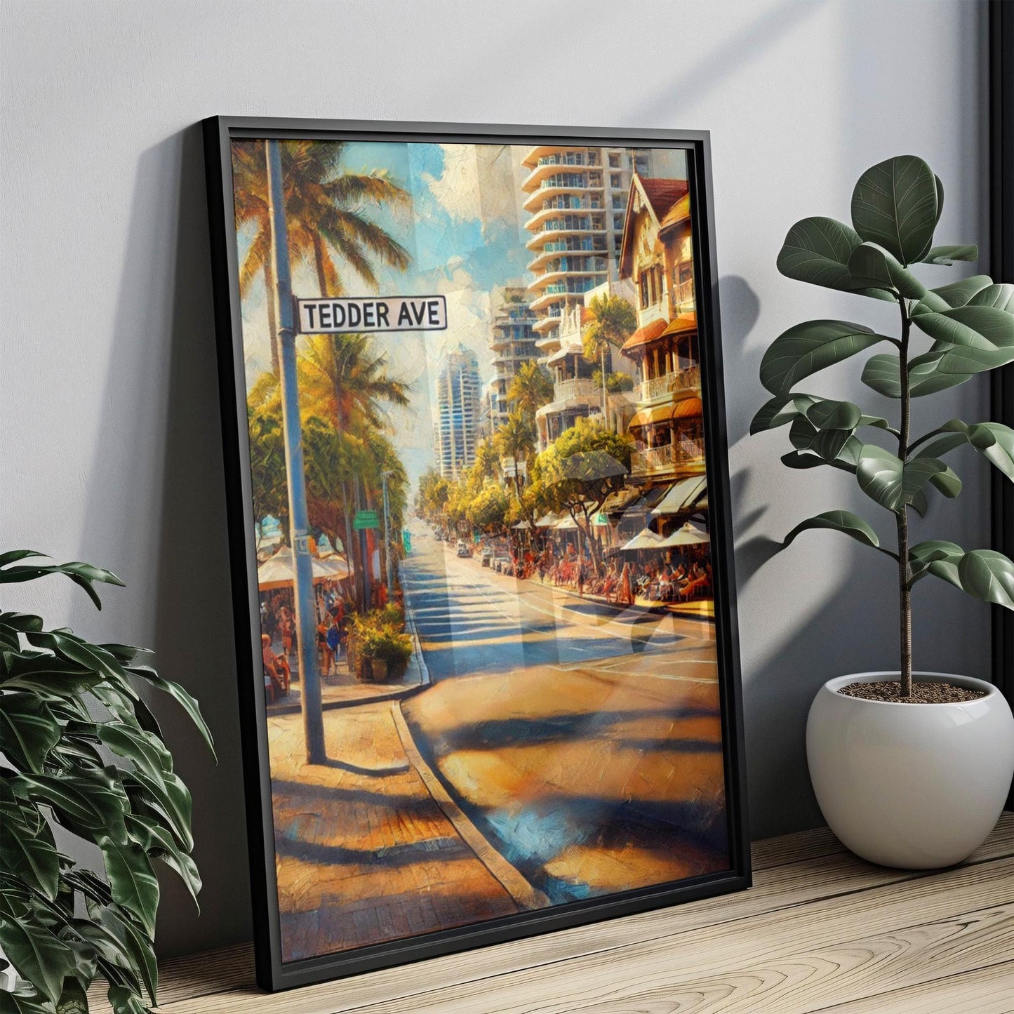 Gold Coast Tedder Ave Wall Art - Australian Travel Print & Poster, Gold Coast Gift, Housewarming Decor, Coastal Home Art