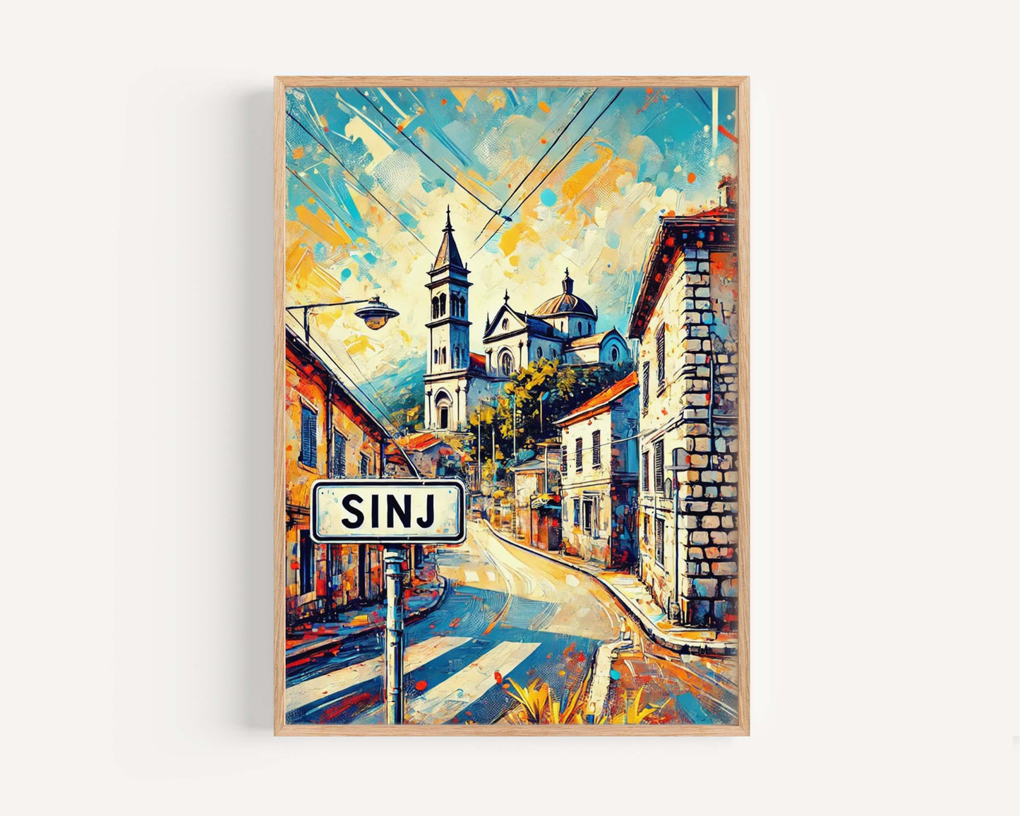 Sinj Art – Croatian City Wall Art Print, Travel Poster, European Home Decor, Housewarming Gift, Sinj Travel Artwork