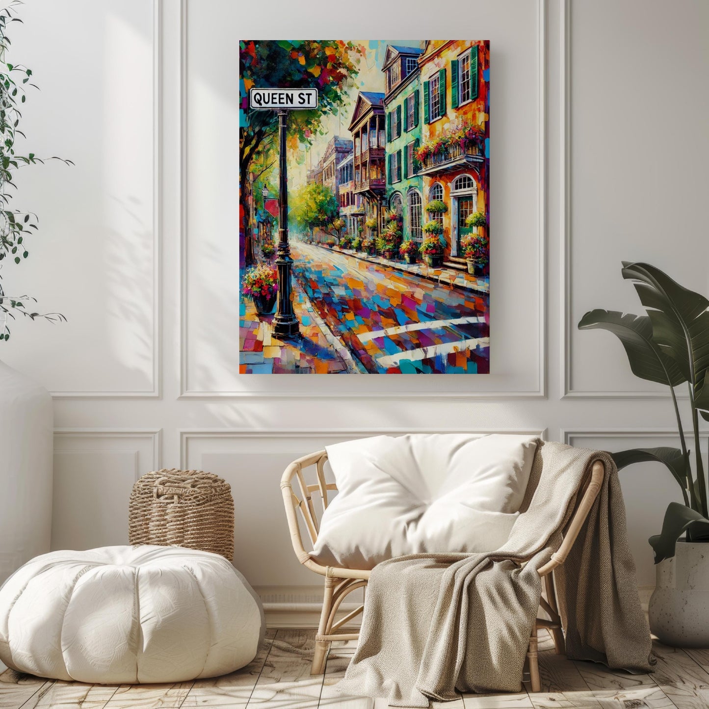 Charleston Wall Art Queen St Print, South Carolina Travel Poster, Housewarming Gift, Charleston Art Decor, Unique Travel Print