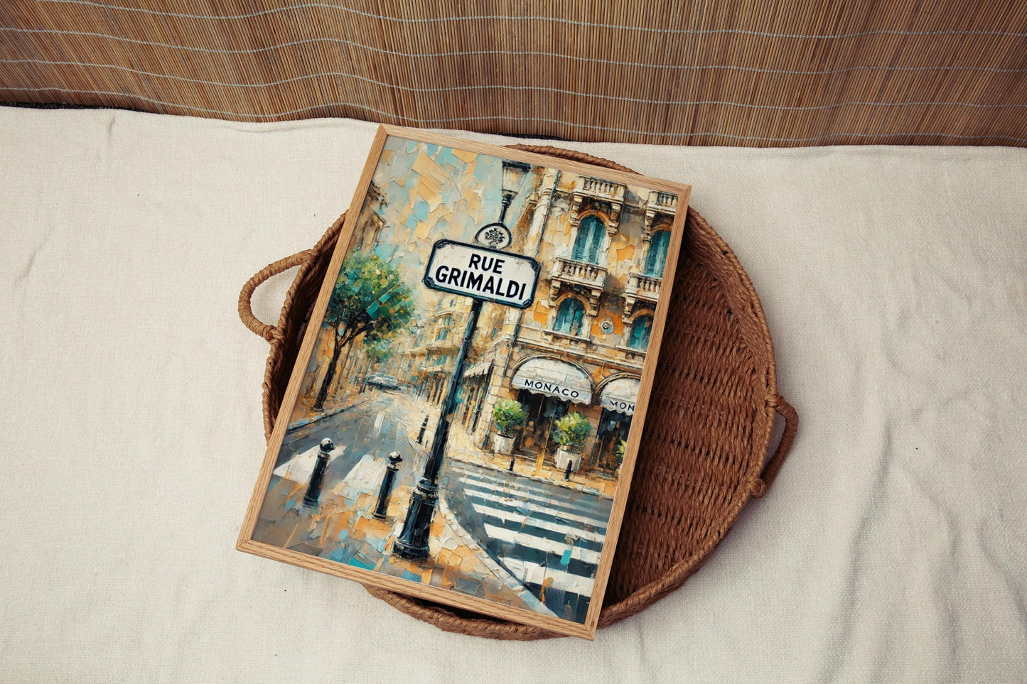 Rue Grimaldi Wall Art, Monaco Print, Travel Poster, Mediterranean Coastal Charm, French Riviera Decor, Personalized Gift