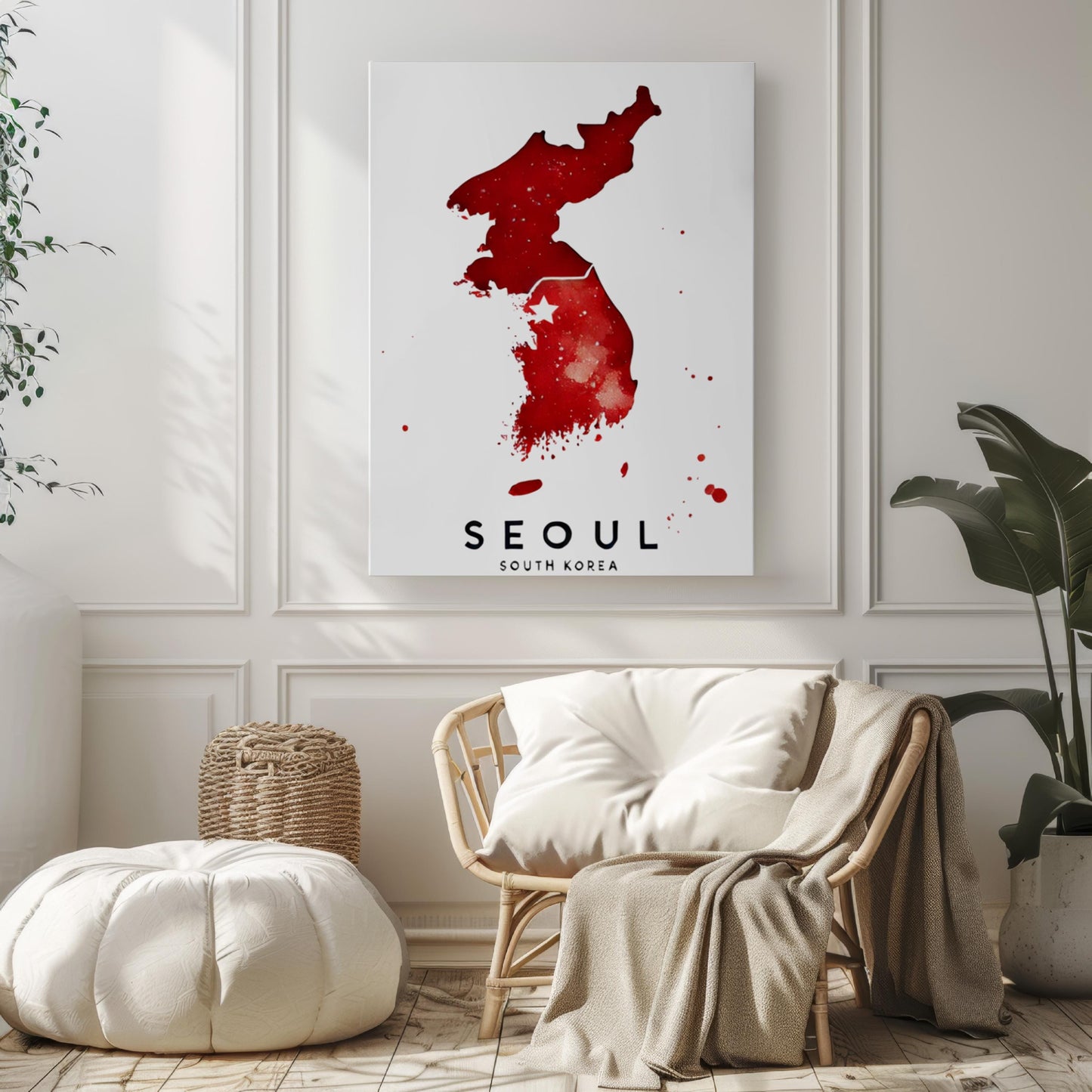 South Korea Seoul Wall Art Print - Travel Home Decor, South Korea Gift, Housewarming Wall Artwork, Minimalist Cityscape Poster