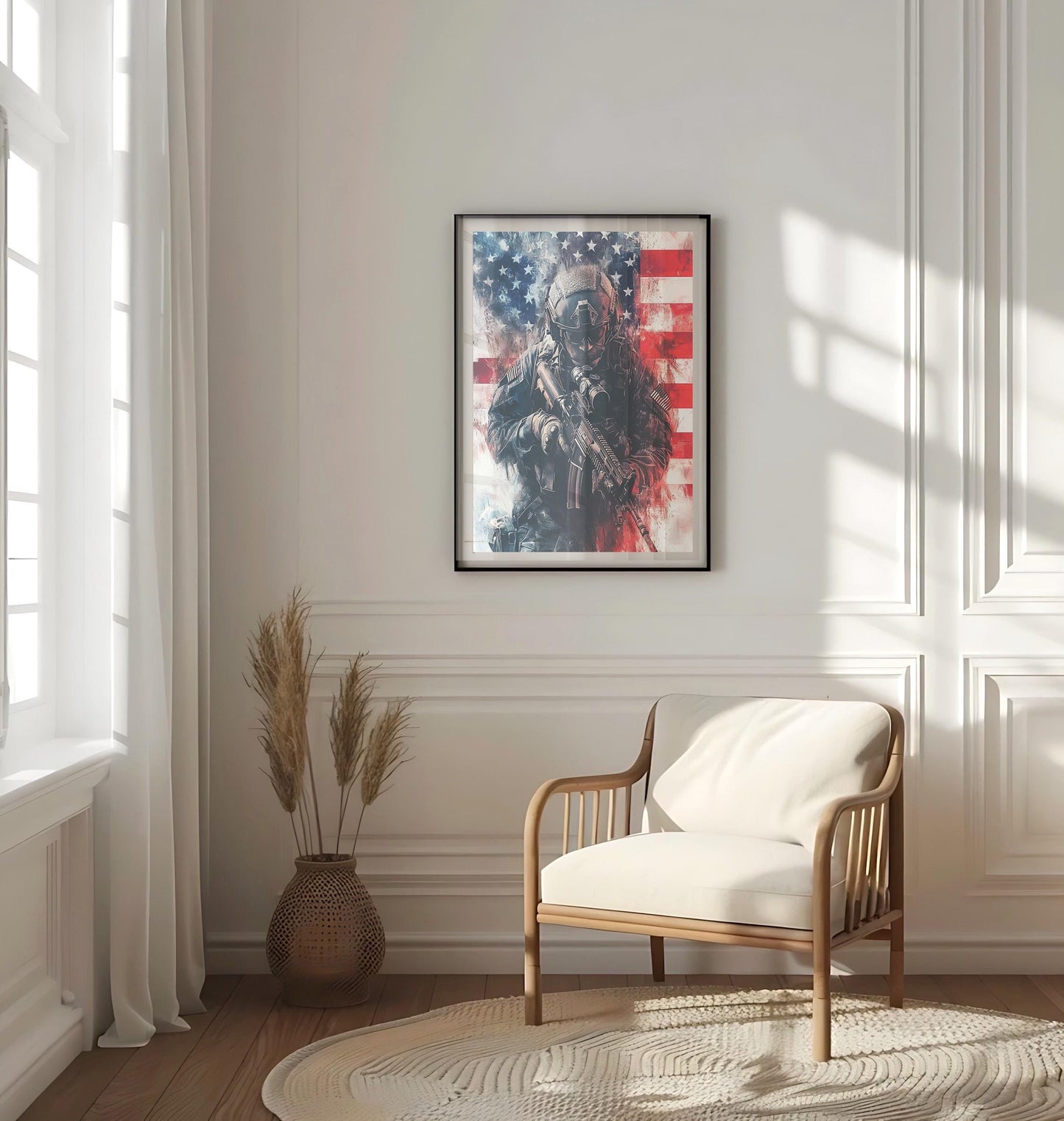 American Sniper Abstract USA Wall Art | Patriotic United States Poster for Home Decor | American Independence Artwork