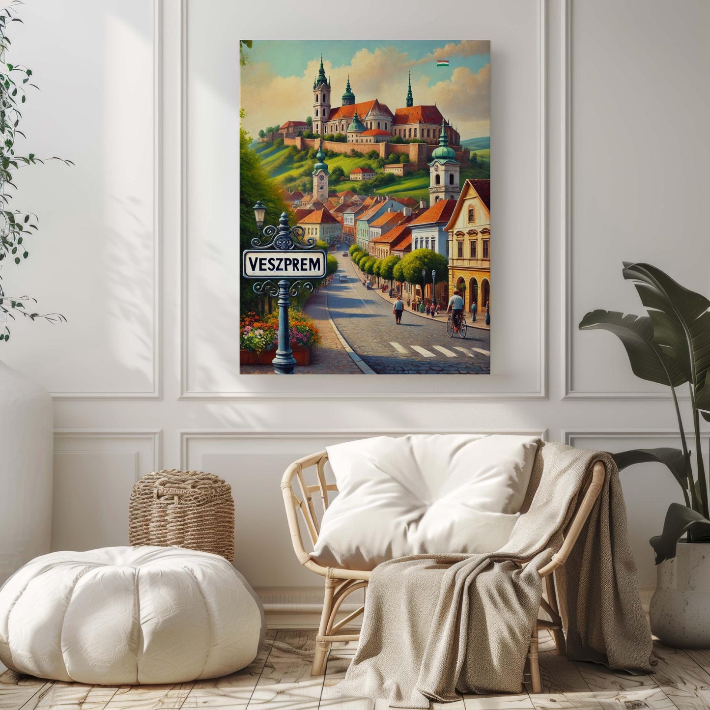 Veszprem Art Print - Hungary City Wall Art, Travel Poster, European Home Decor, Housewarming Gift, Veszprem Travel Map Illustration