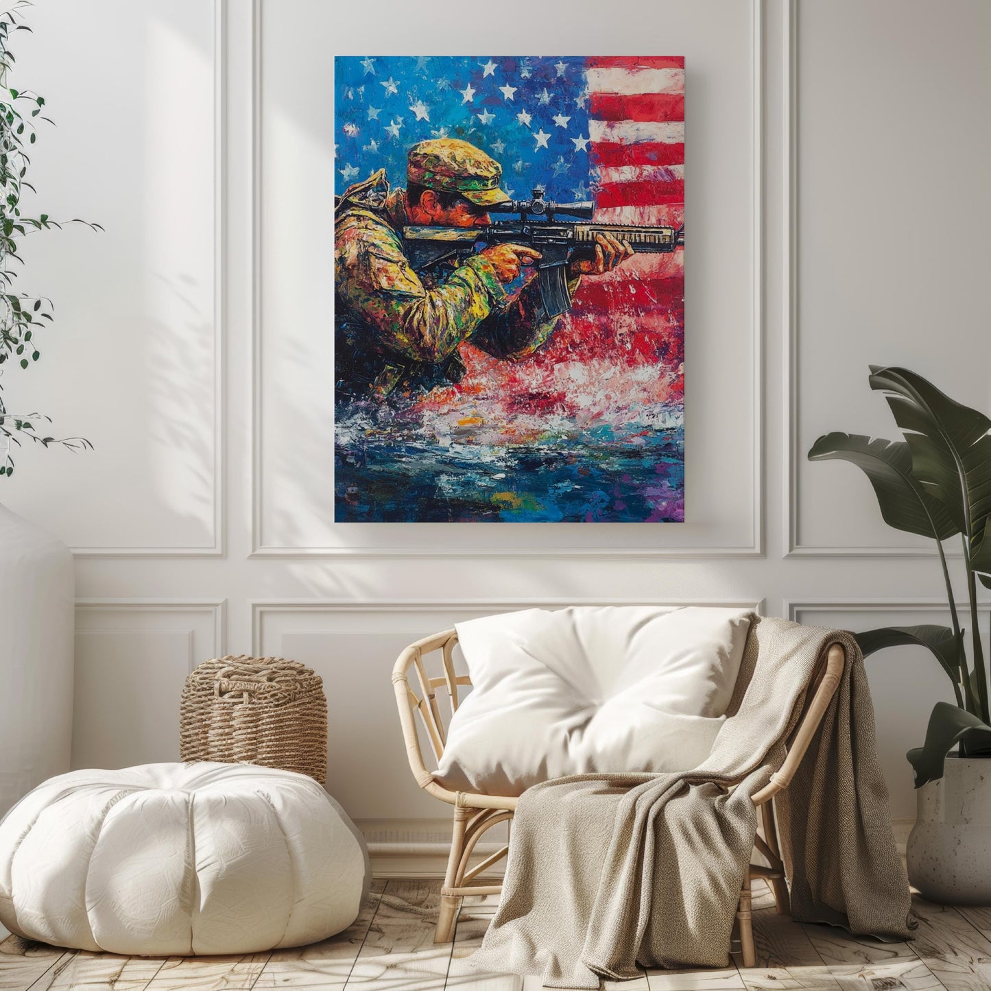 American Sniper Abstract USA Wall Art Patriotic United States Poster American Independence Home Decor