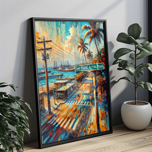 Sand Island Access Road Wall Art – Oahu Travel Print, Honolulu Gift, Beach House Decor, Scenic Travel Poster, Perfect Housewarming Gift