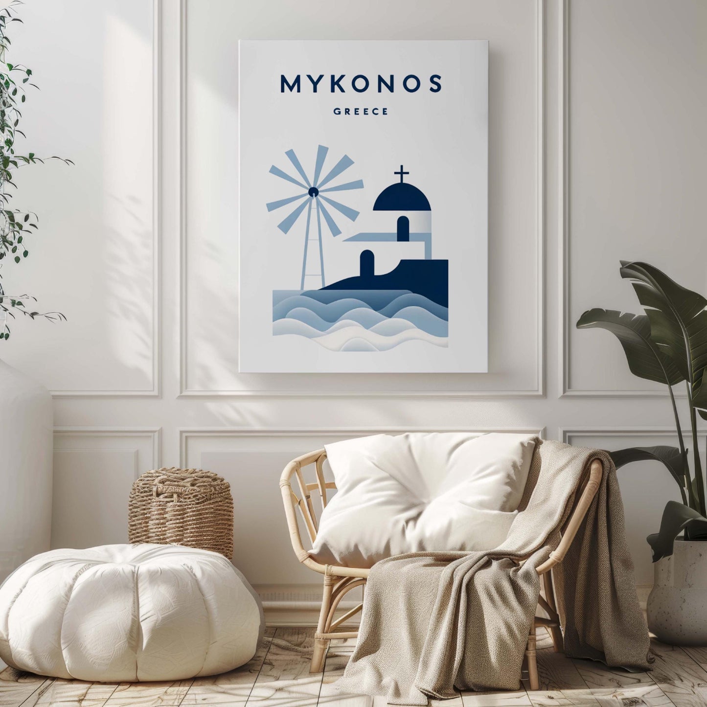 Mykonos Print - Greece Wall Art, Travel Poster, Mykonos Greece Home Decor, Housewarming & College Gift, Mediterranean Coastal Print