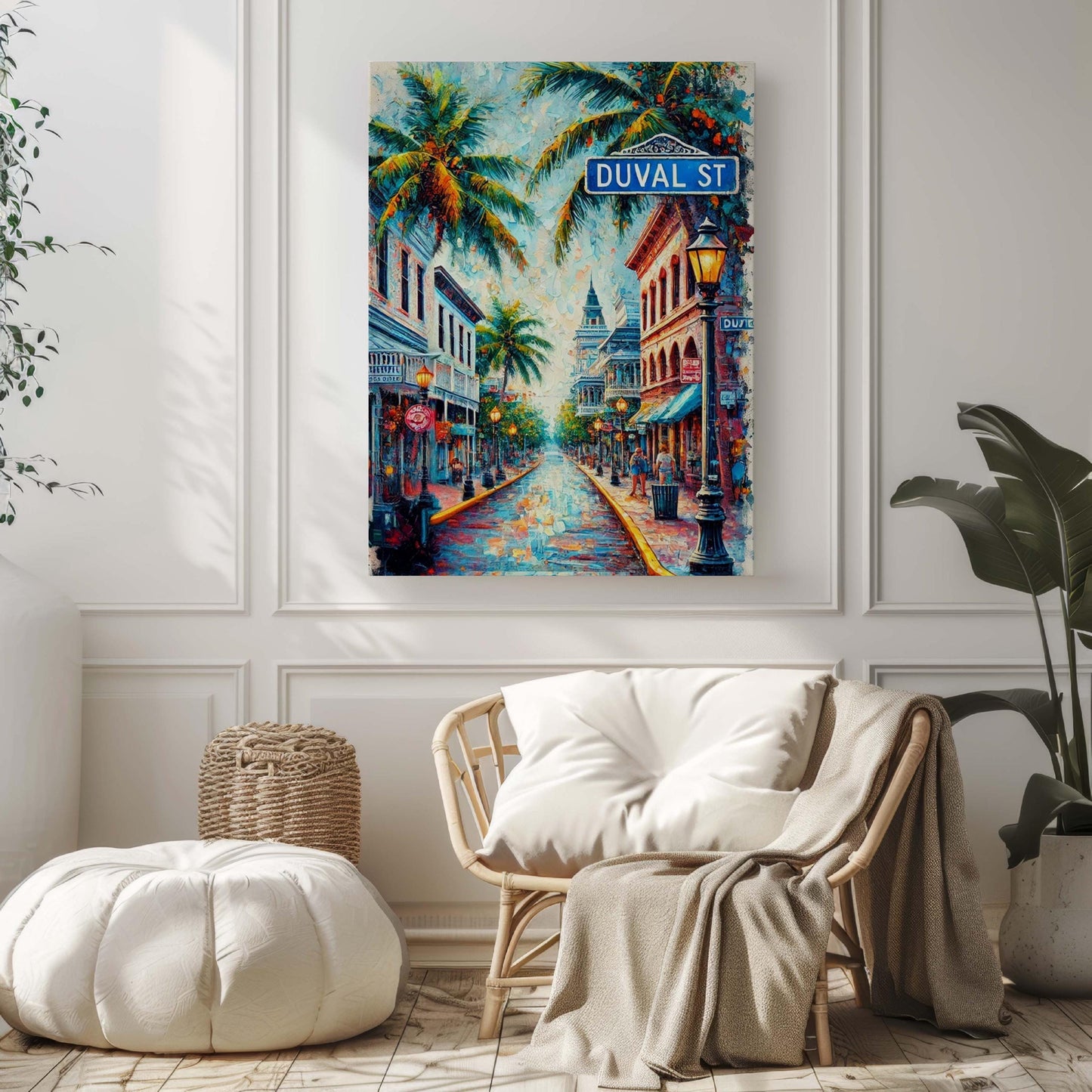 Duval Street Print - Key West Wall Art, Florida Travel Poster, Housewarming Gift, Coastal Decor, Florida Art, Duval Street Map Print