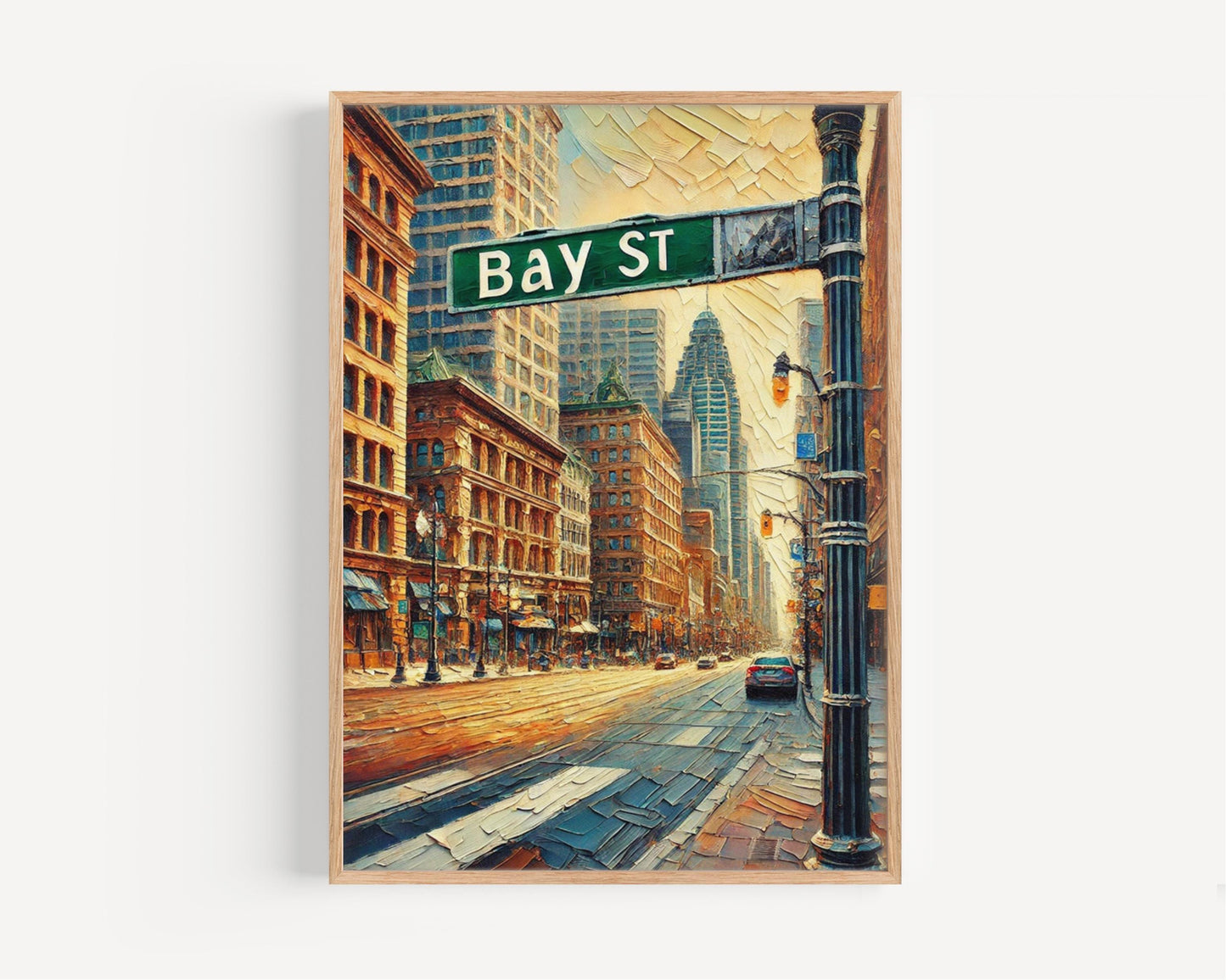 Canada Wall Art Toronto Travel Print | Modern Canada Cityscape Poster | Bay St Housewarming Decor Gift