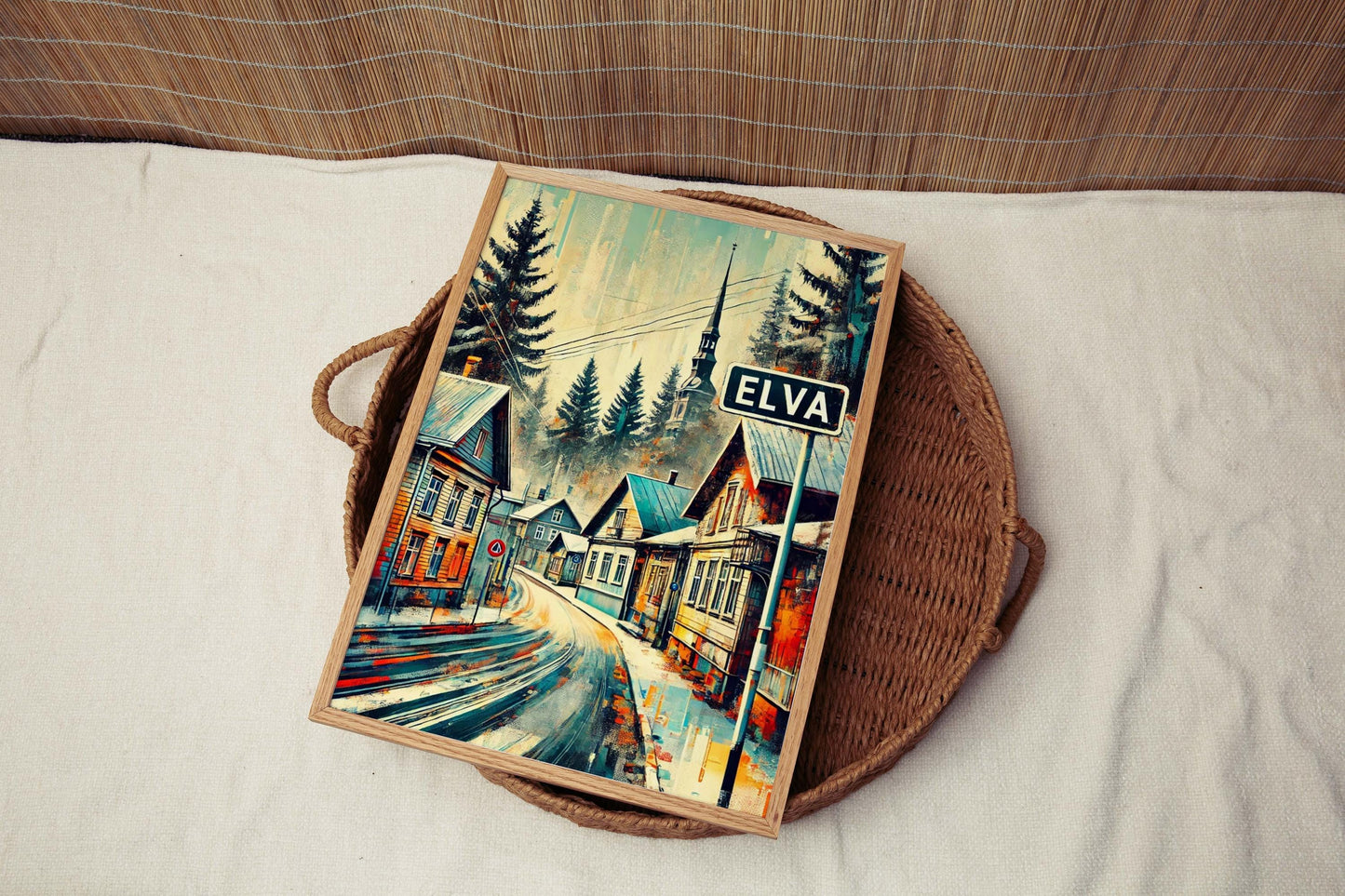 Elva Art Print - Estonia City Travel Poster, European Wall Art, Housewarming Gift, Elva Travel Artwork, Modern Home Decor