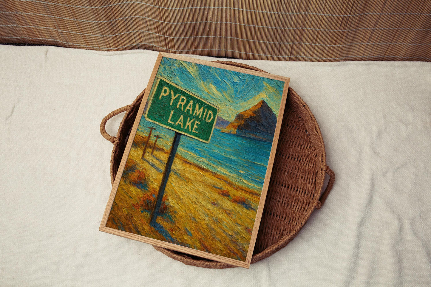 Pyramid Lake Wall Art, California Travel Poster, American Scenic Art, Travel Souvenir, Home Decor Print, California Landmark Artwork