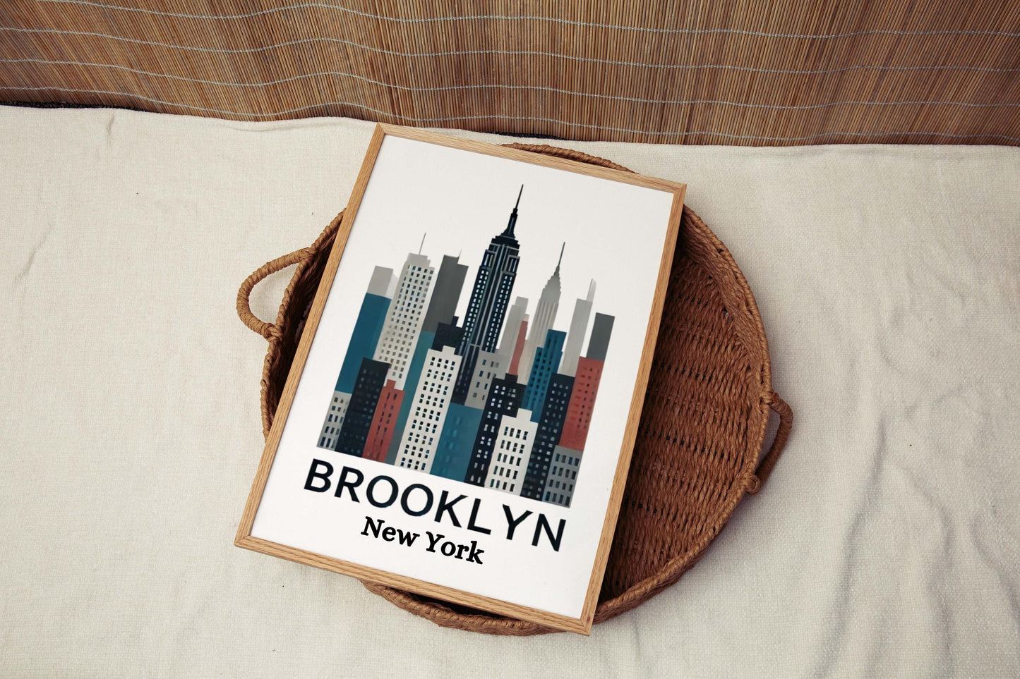New York Art Brooklyn Wall Art Print - NYC Travel Home Decor, College Room & Housewarming Gift