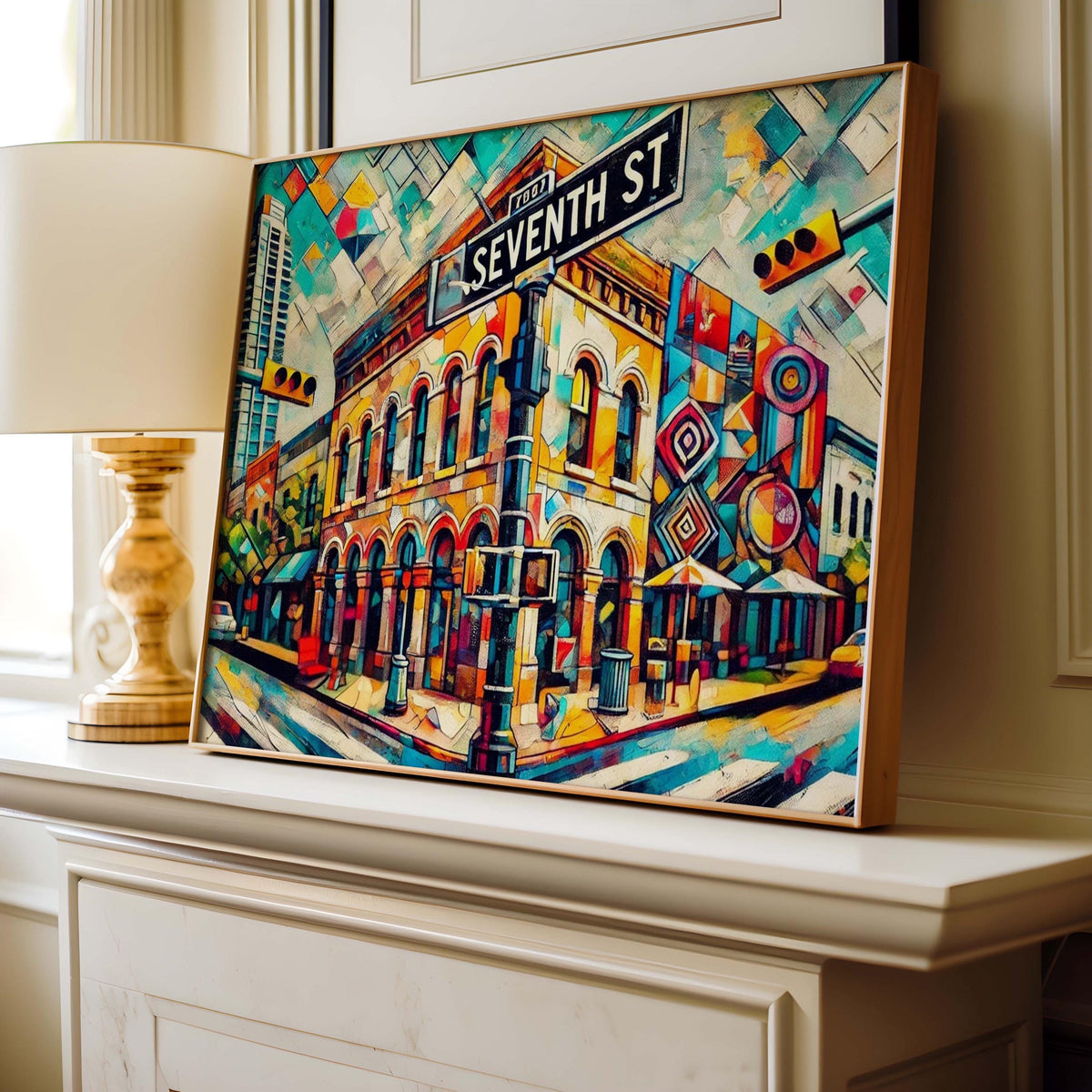 Seventh Street Print Map - Austin, Texas, USA