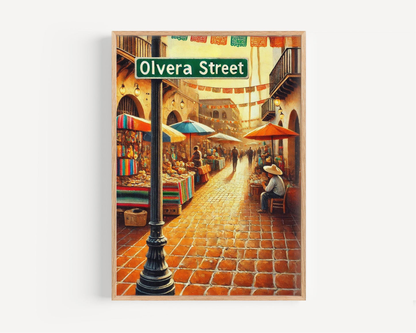Olvera Street Wall Art | Los Angeles Travel Poster | California History Print | Latinx Culture Gift | Vibrant Souvenir | Fine Art Paper